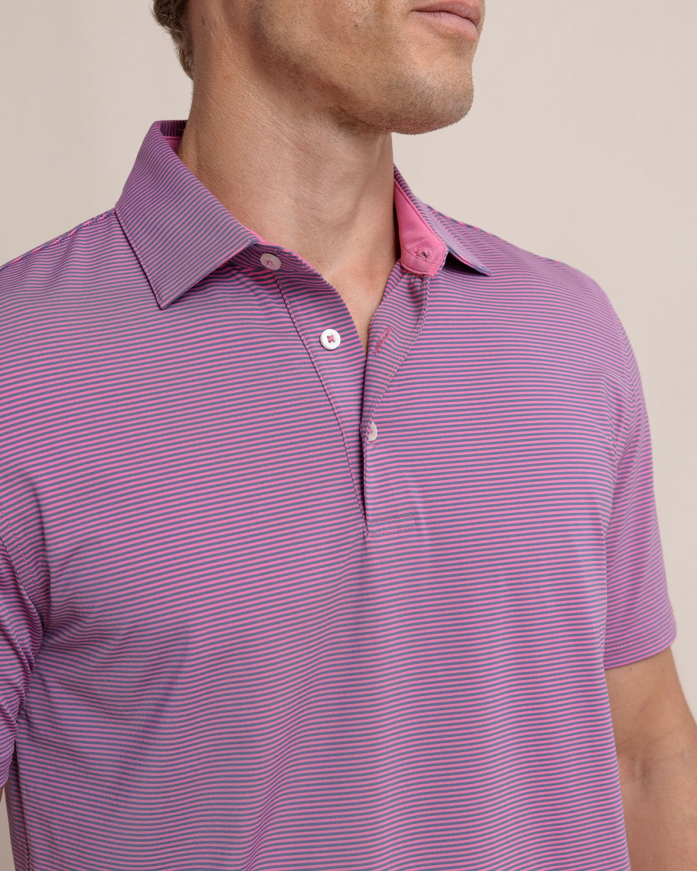 brrr°®-eeze Meadowbrook Stripe Polo - Very Berry sold by Southern Tide product image thumbnail 3