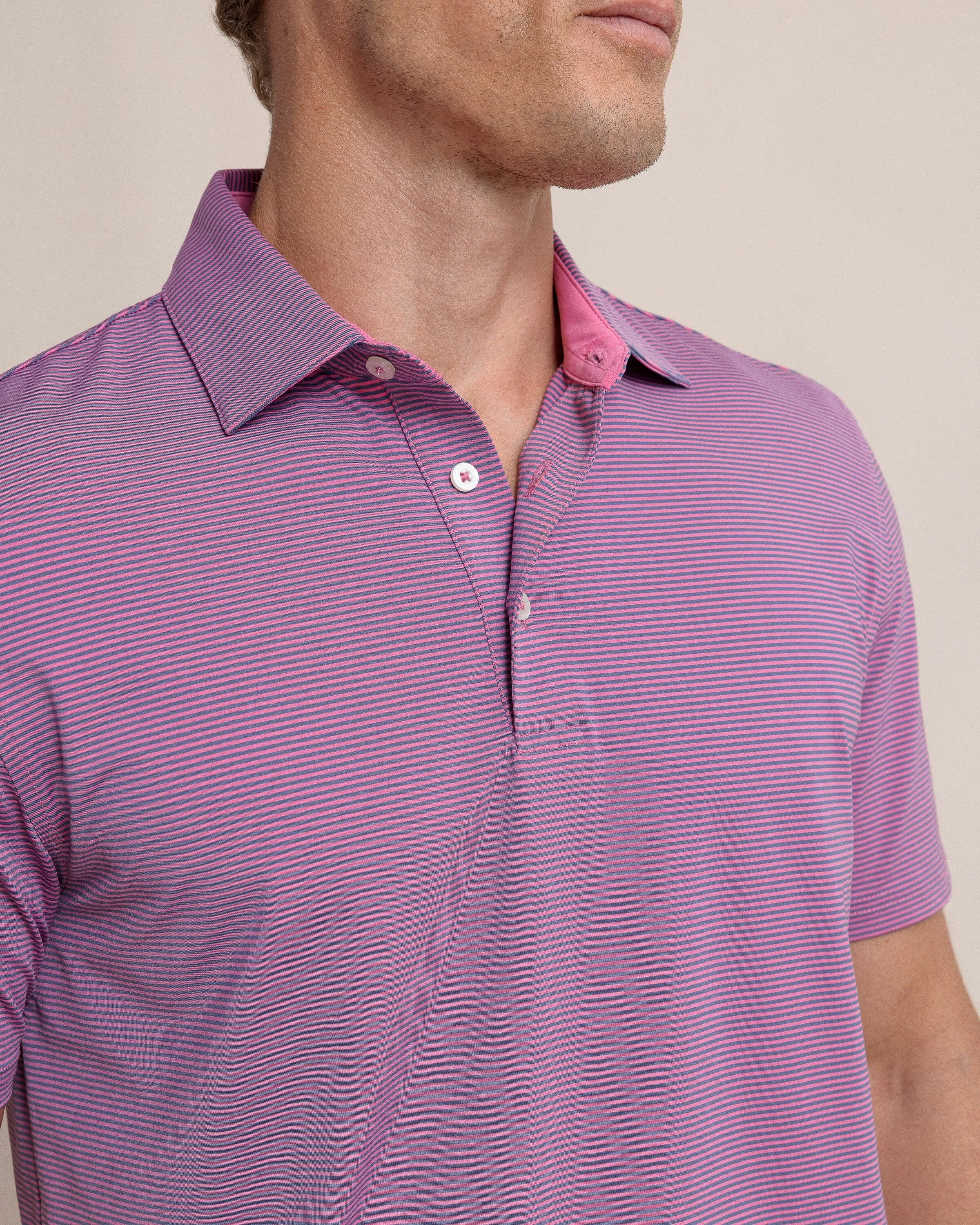 brrr°®-eeze Meadowbrook Stripe Polo - Very Berry sold by Southern Tide product image thumbnail 2