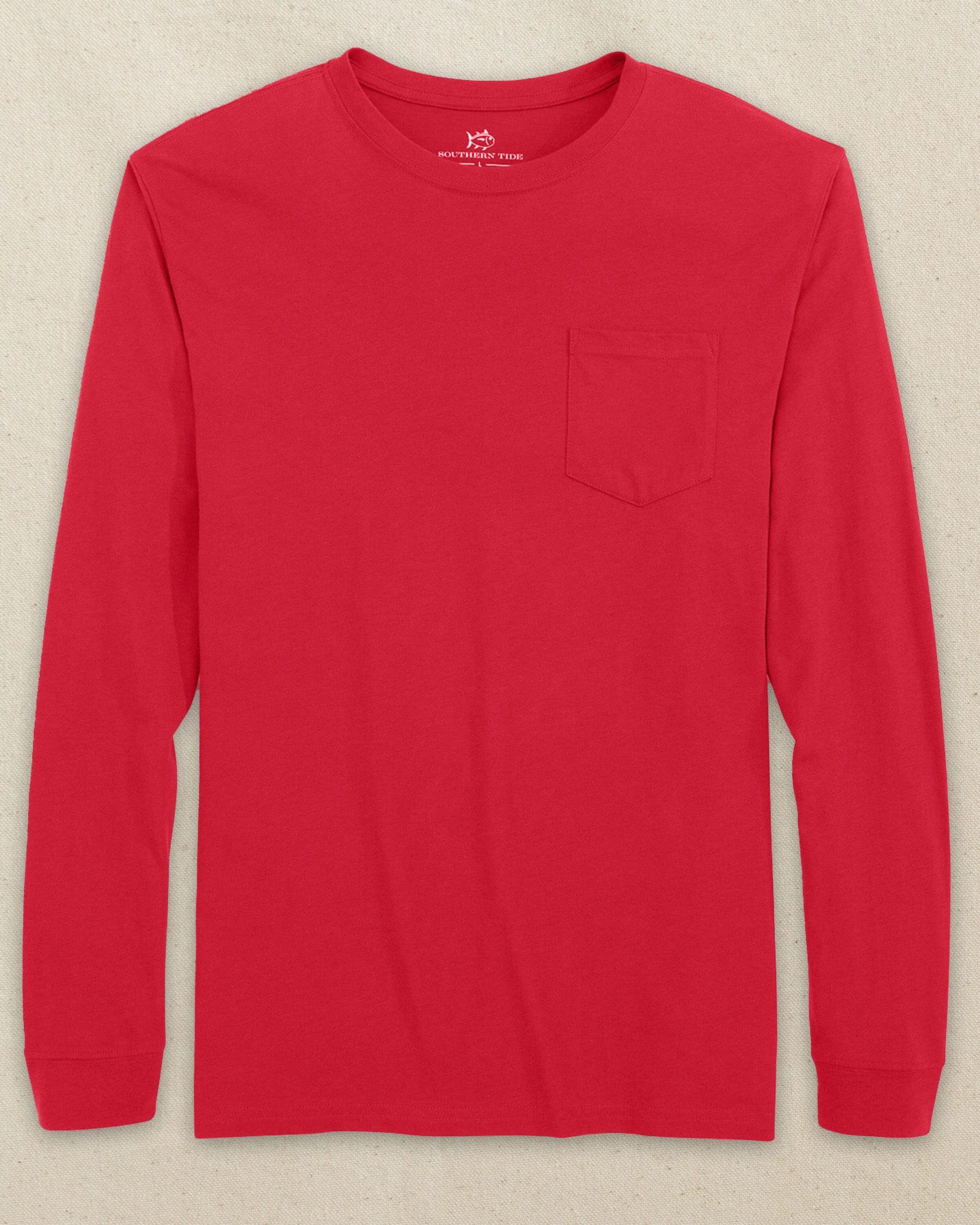 Classic Long Sleeve Pocket T-Shirt - Varsity Red sold by Southern Tide