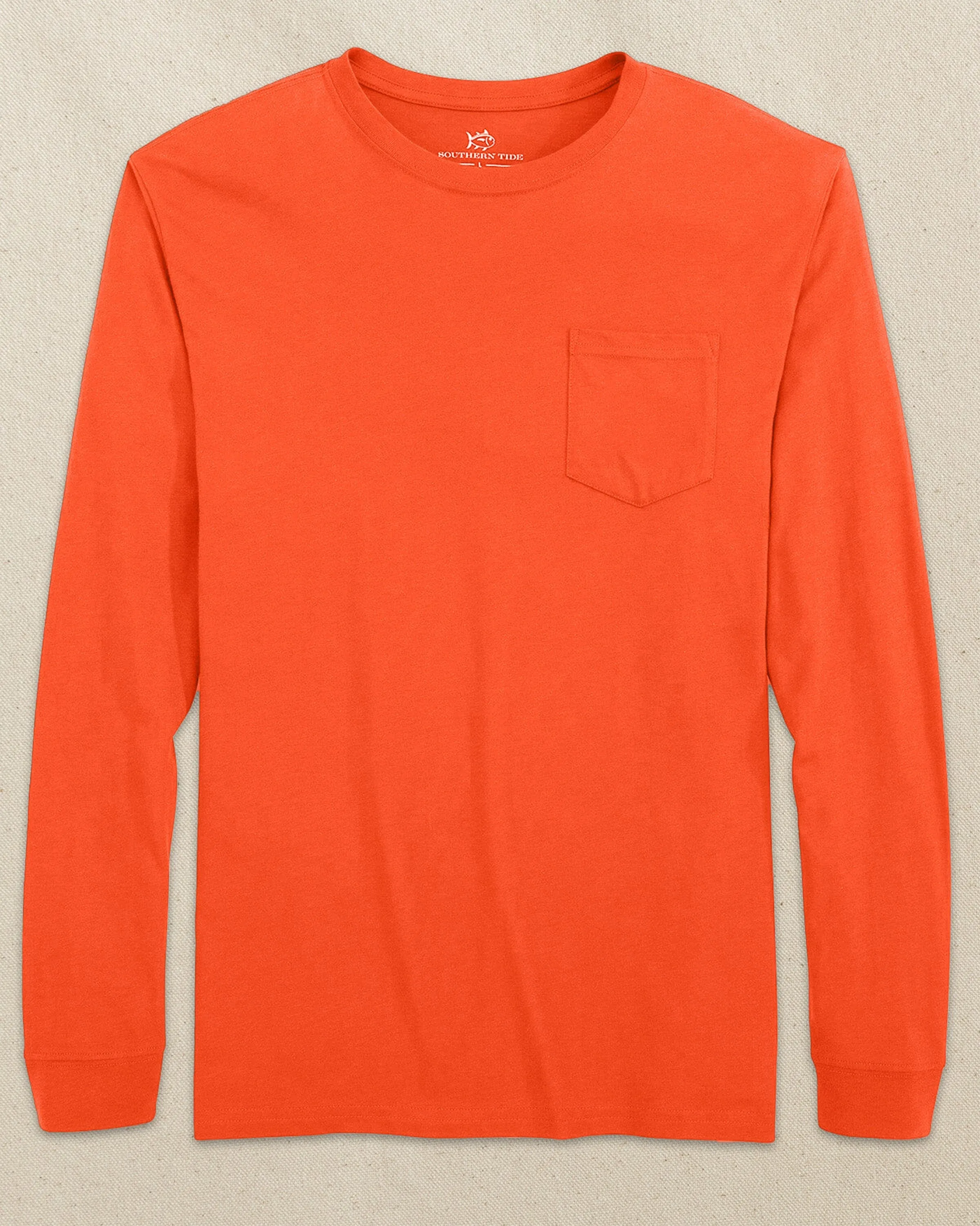 Classic Long Sleeve Pocket T-Shirt - Endzone Orange sold by Southern Tide