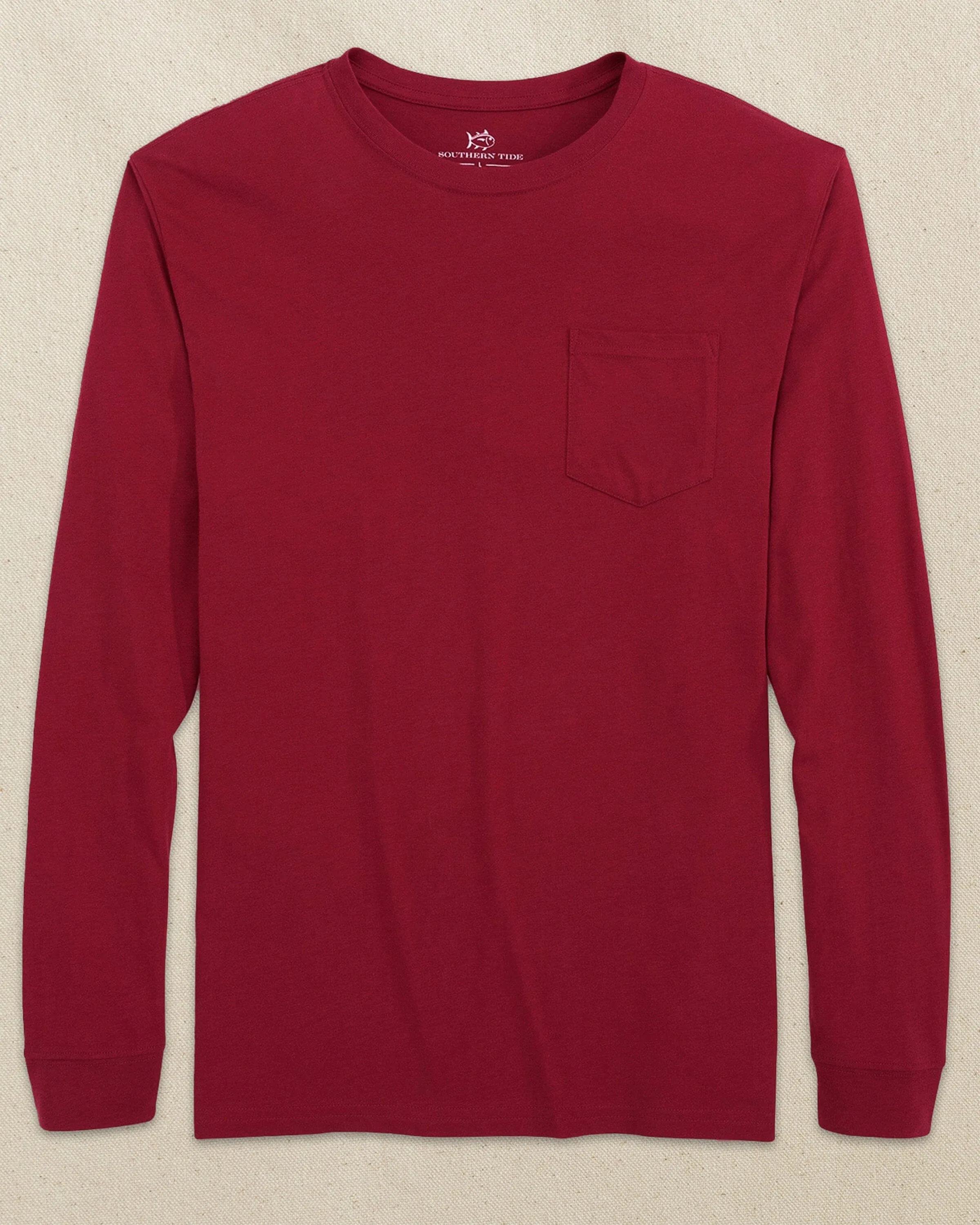 Classic Long Sleeve Pocket T-Shirt - Crimson sold by Southern Tide