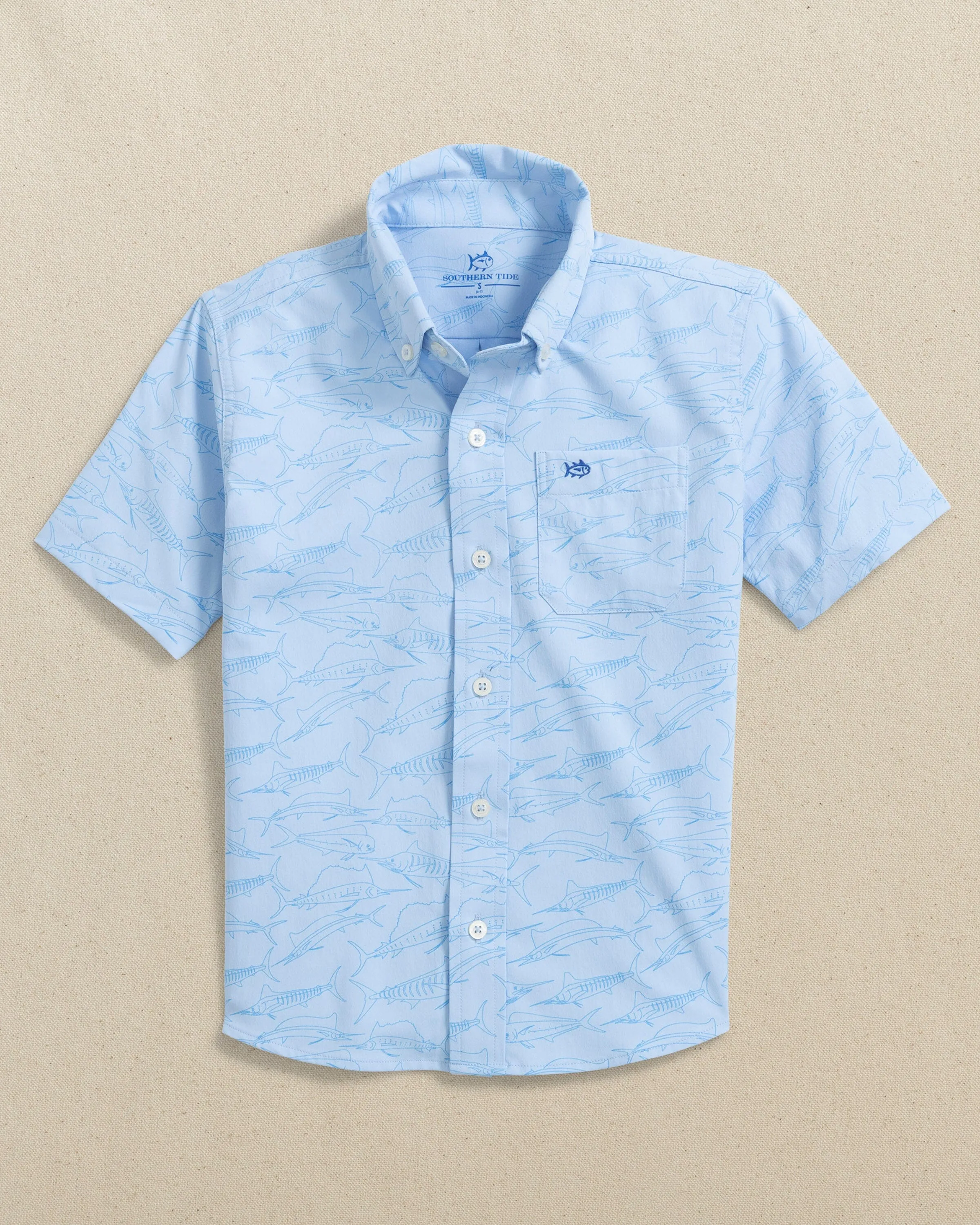 Boys Intercoastal Game Fish Short Sleeve Sport Shirt sold by Southern Tide