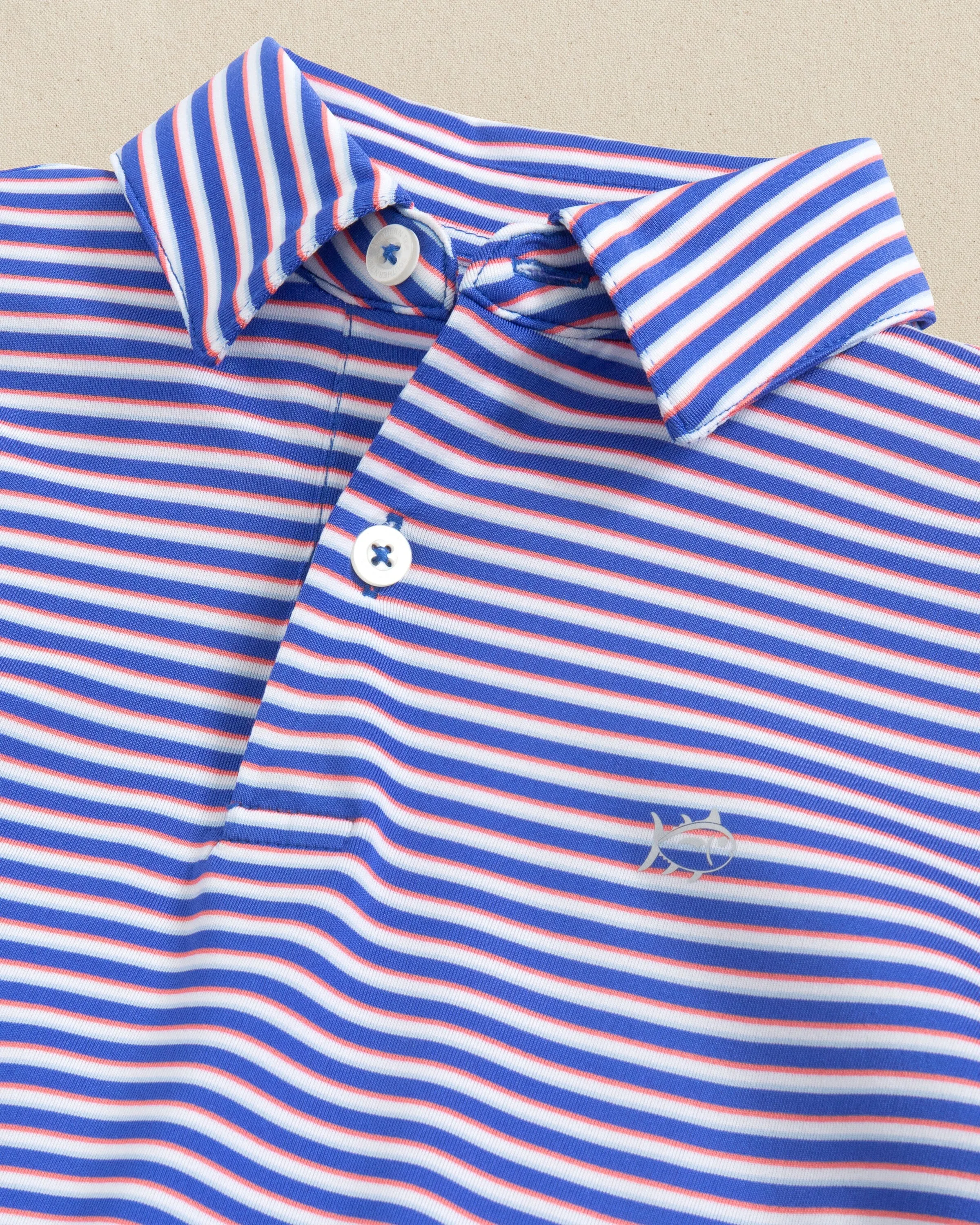 Boys Driver Caravel Stripe Performance Polo sold by Southern Tide product image thumbnail 2