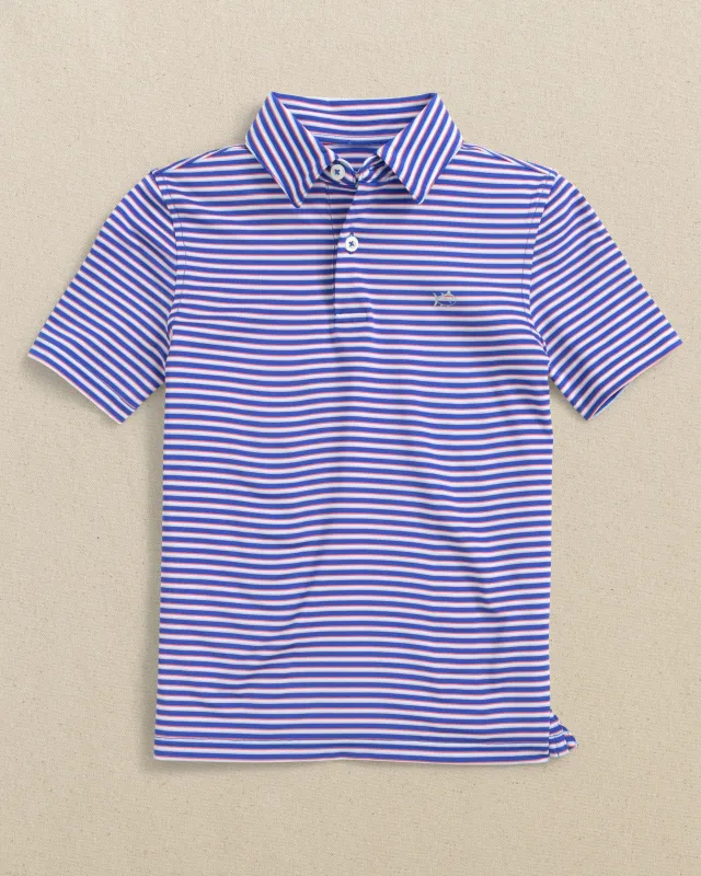 Boys Driver Caravel Stripe Performance Polo made by Southern Tide