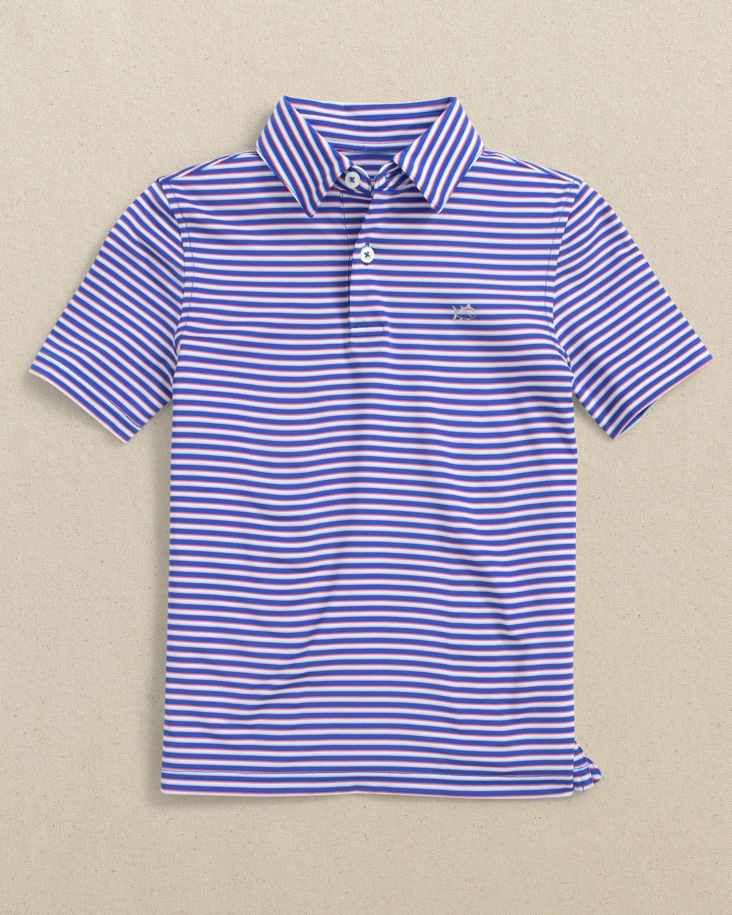 Boys Driver Caravel Stripe Performance Polo sold by Southern Tide