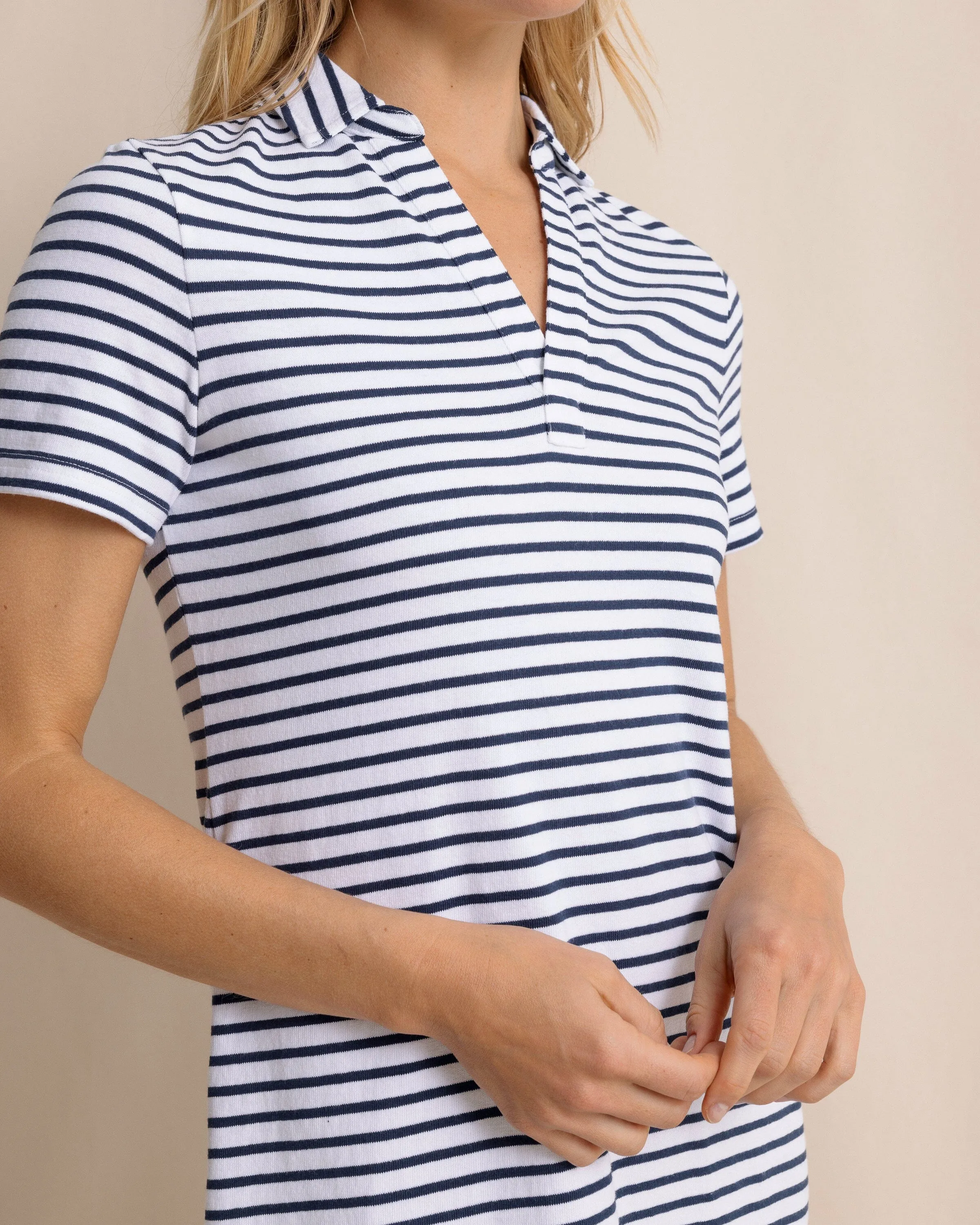 Demi Stripe Short Sleeve Polo Dress - Dress Blue sold by Southern Tide product image thumbnail 3