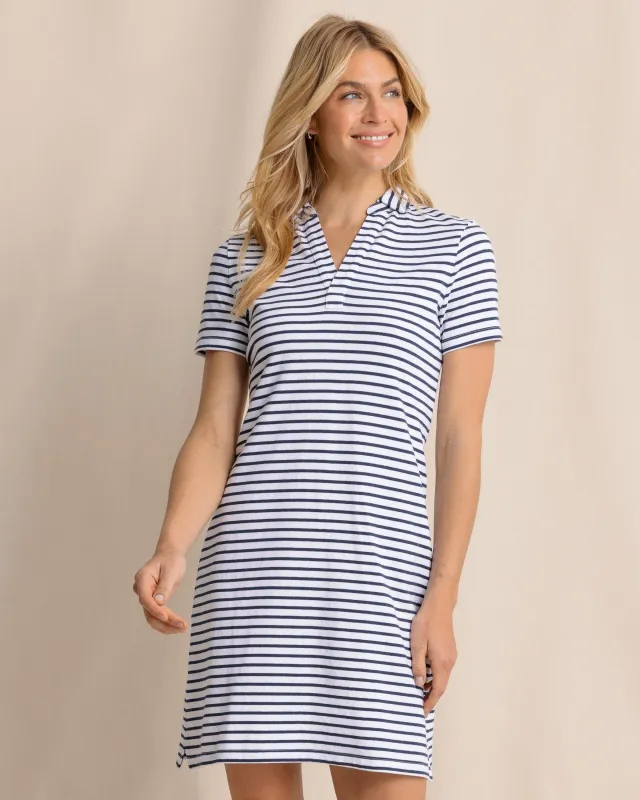 Demi Stripe Short Sleeve Polo Dress sold by Southern Tide