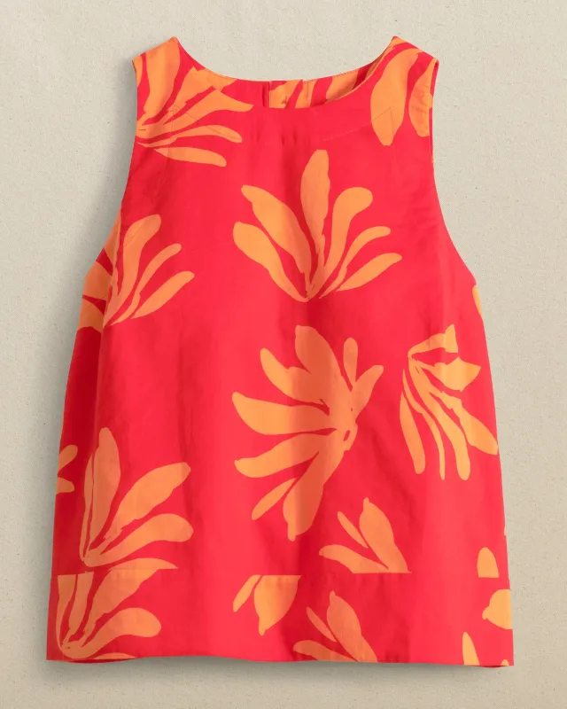 Simone Leafy Luxe Printed Tank - Poppy Red sold by Southern Tide