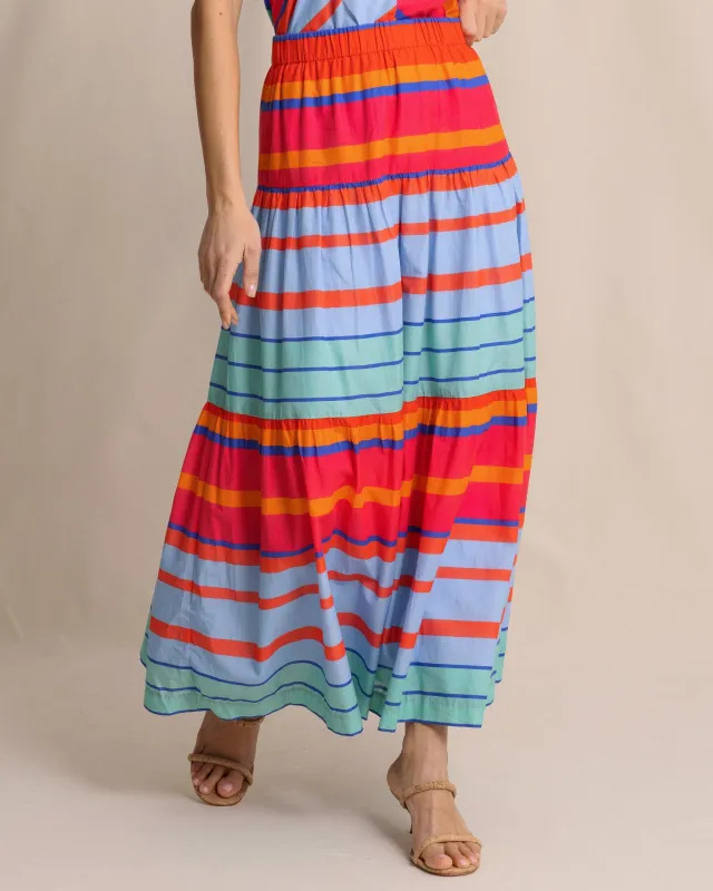Juliet Calypso Cay Stripe Maxi Skirt sold by Southern Tide