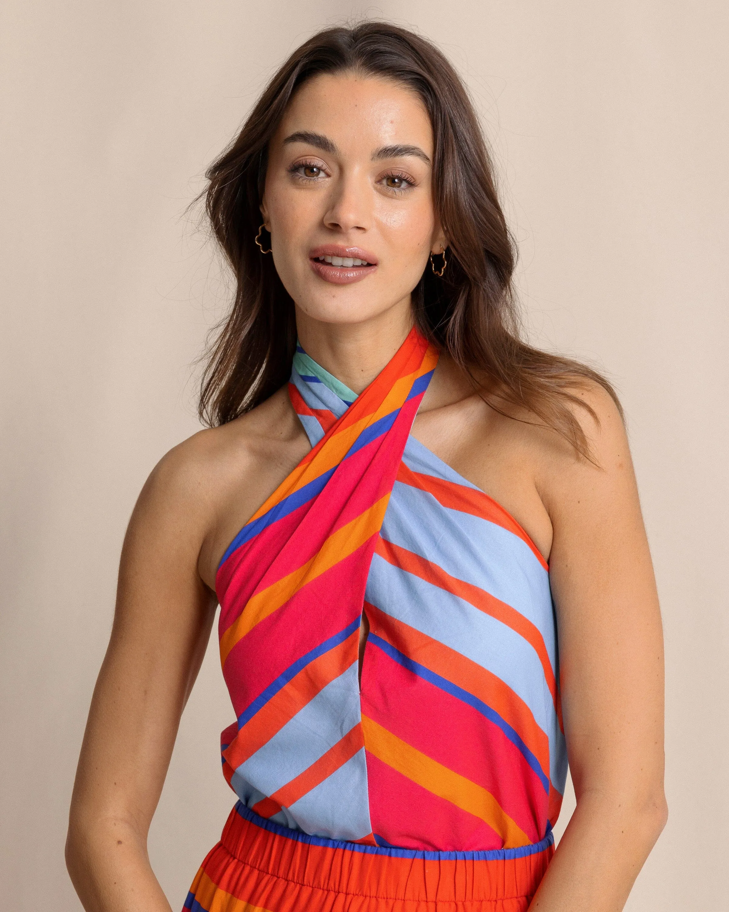 Fallon Calypso Cay Stripe Halter Top sold by Southern Tide