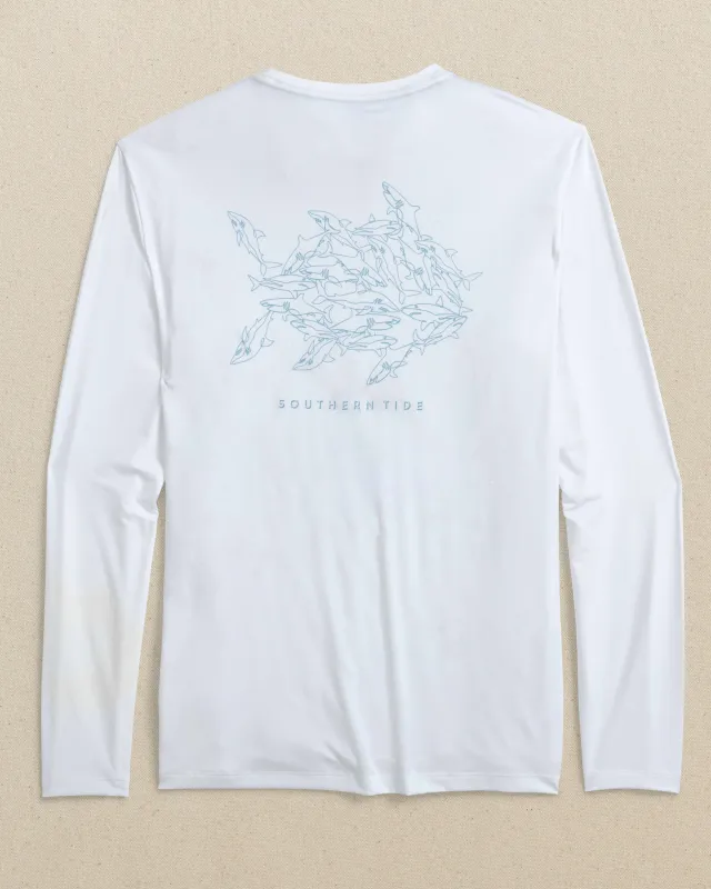 Swarming Sharks Long Sleeve Performance T-Shirt sold by Southern Tide