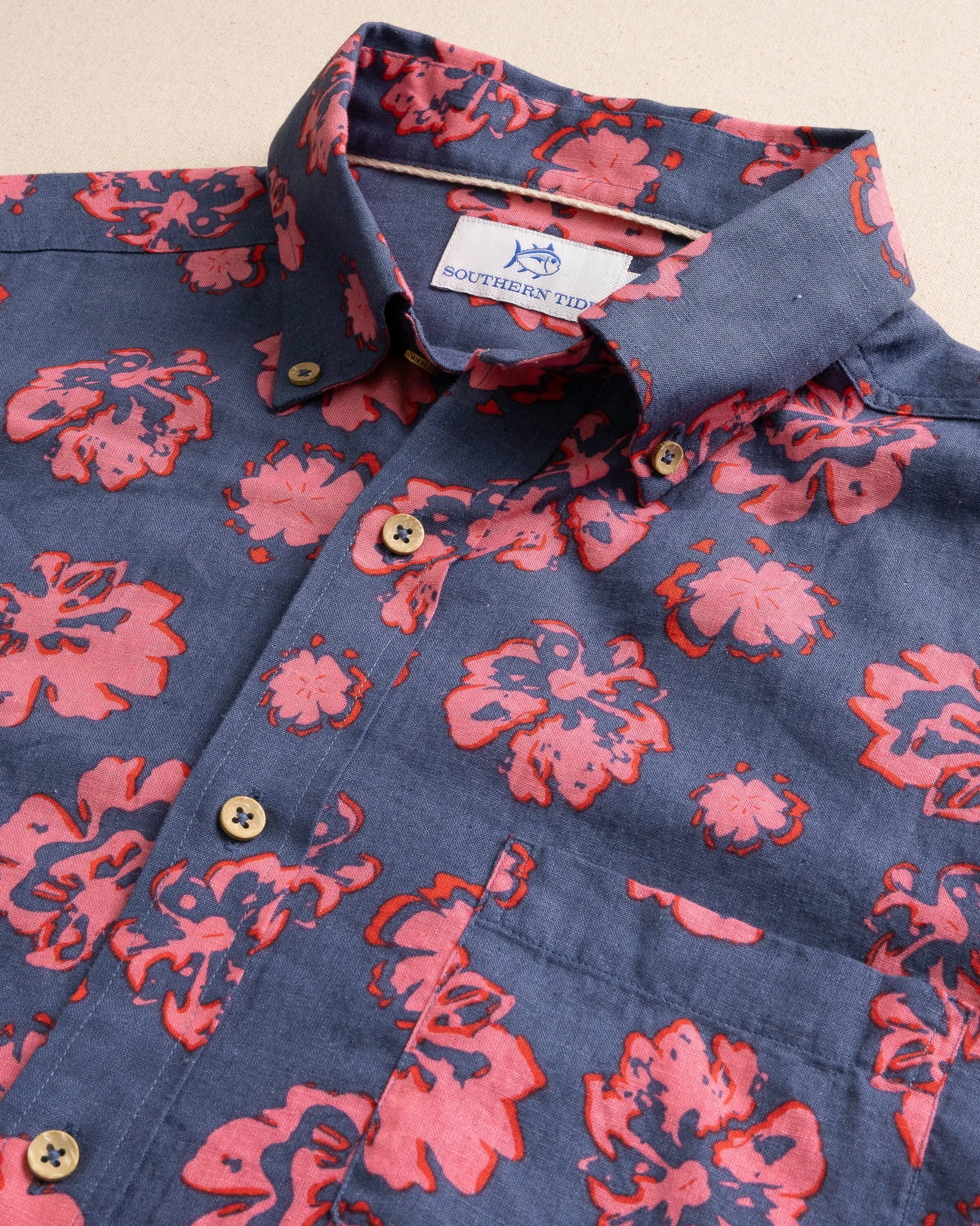 Blossom Bliss Linen Rayon Short Sleeve Sport Shirt sold by Southern Tide product image thumbnail 4