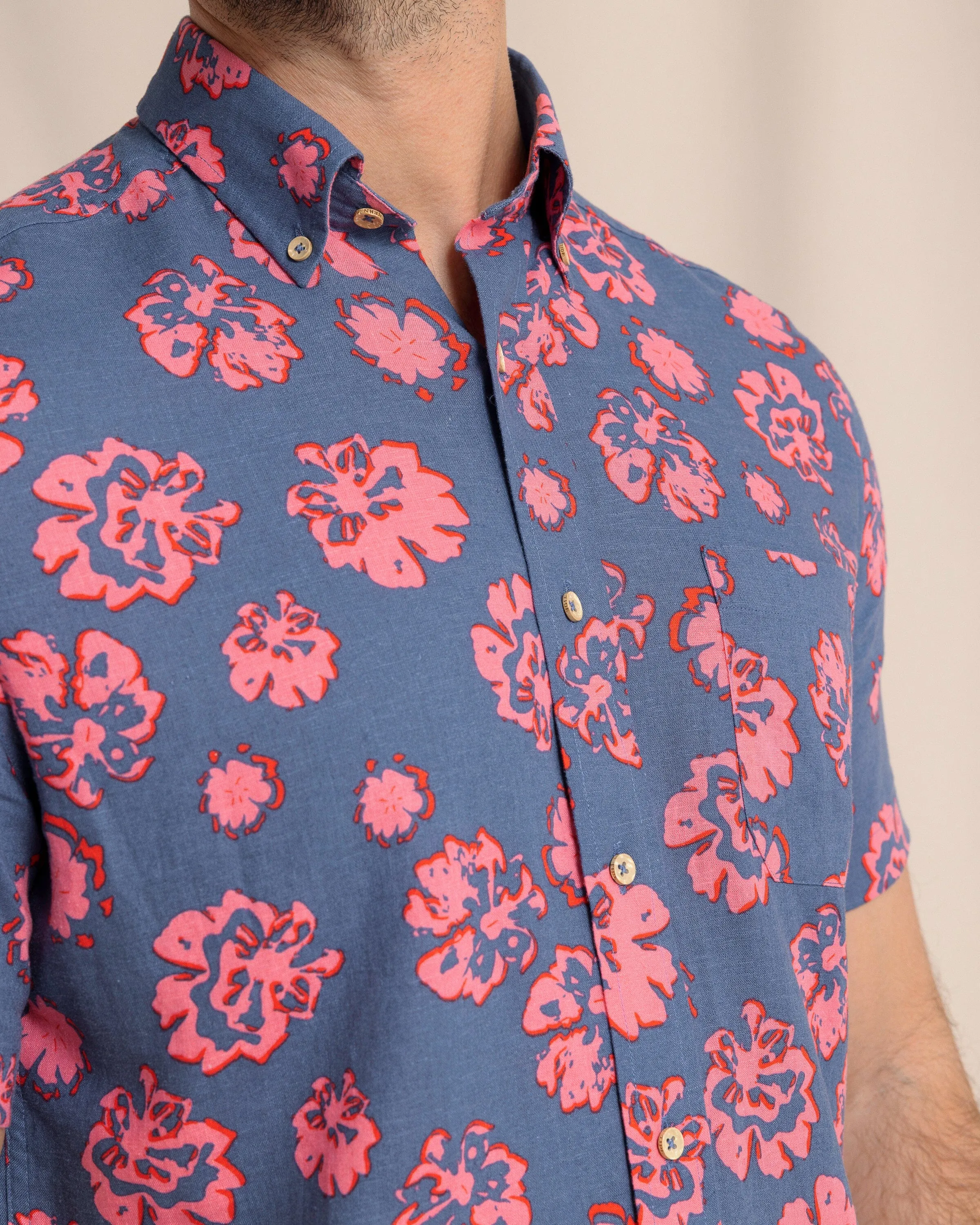 Blossom Bliss Linen Rayon Short Sleeve Sport Shirt sold by Southern Tide product image thumbnail 5