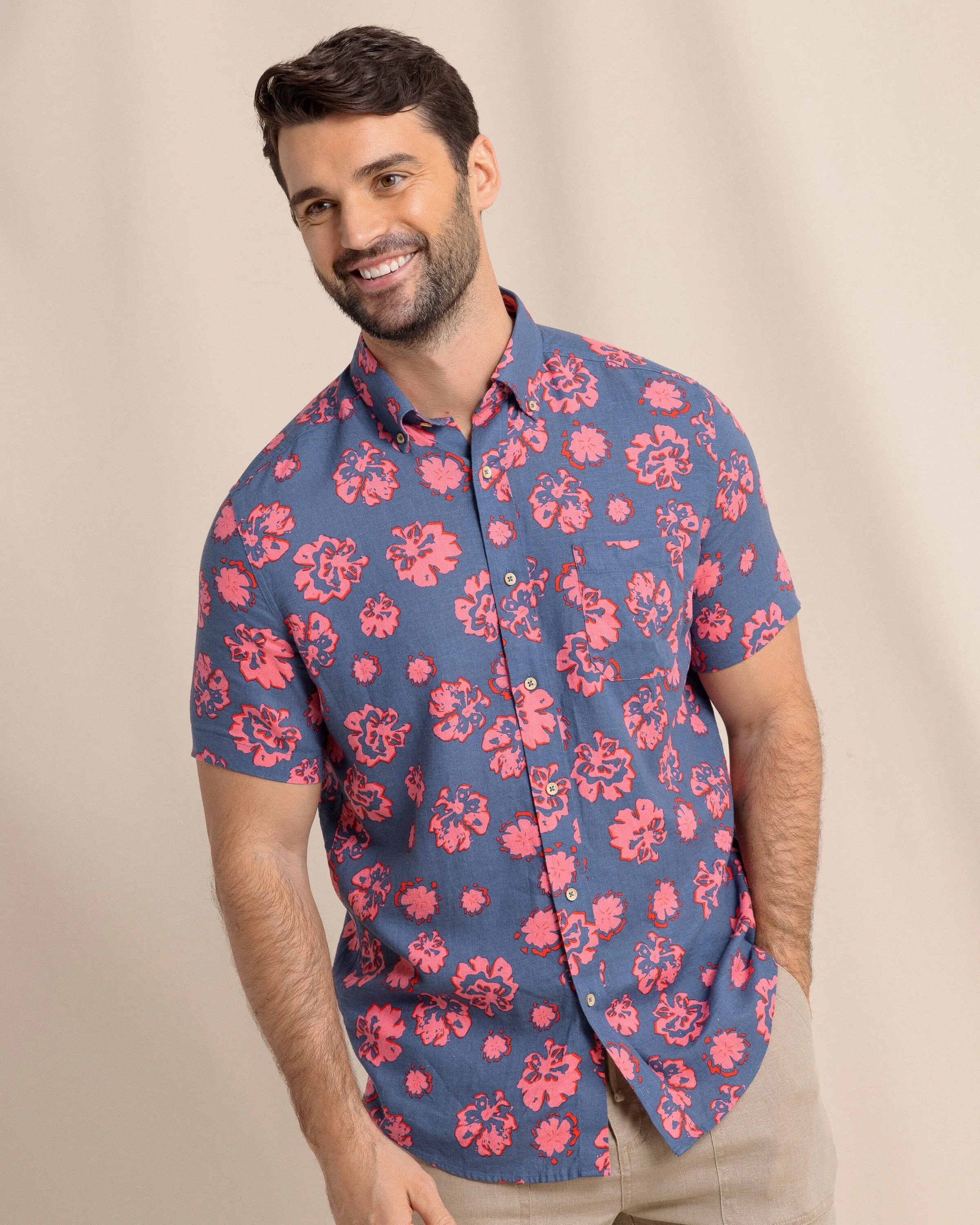 Blossom Bliss Linen Rayon Short Sleeve Sport Shirt sold by Southern Tide product image thumbnail 3