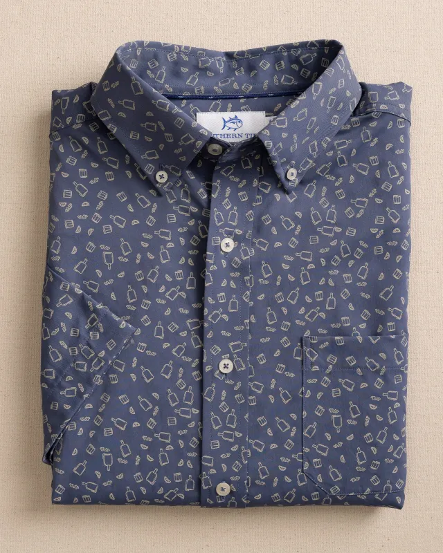 Whiskey Hour Intercoastal Short Sleeve Sport Shirt sold by Southern Tide