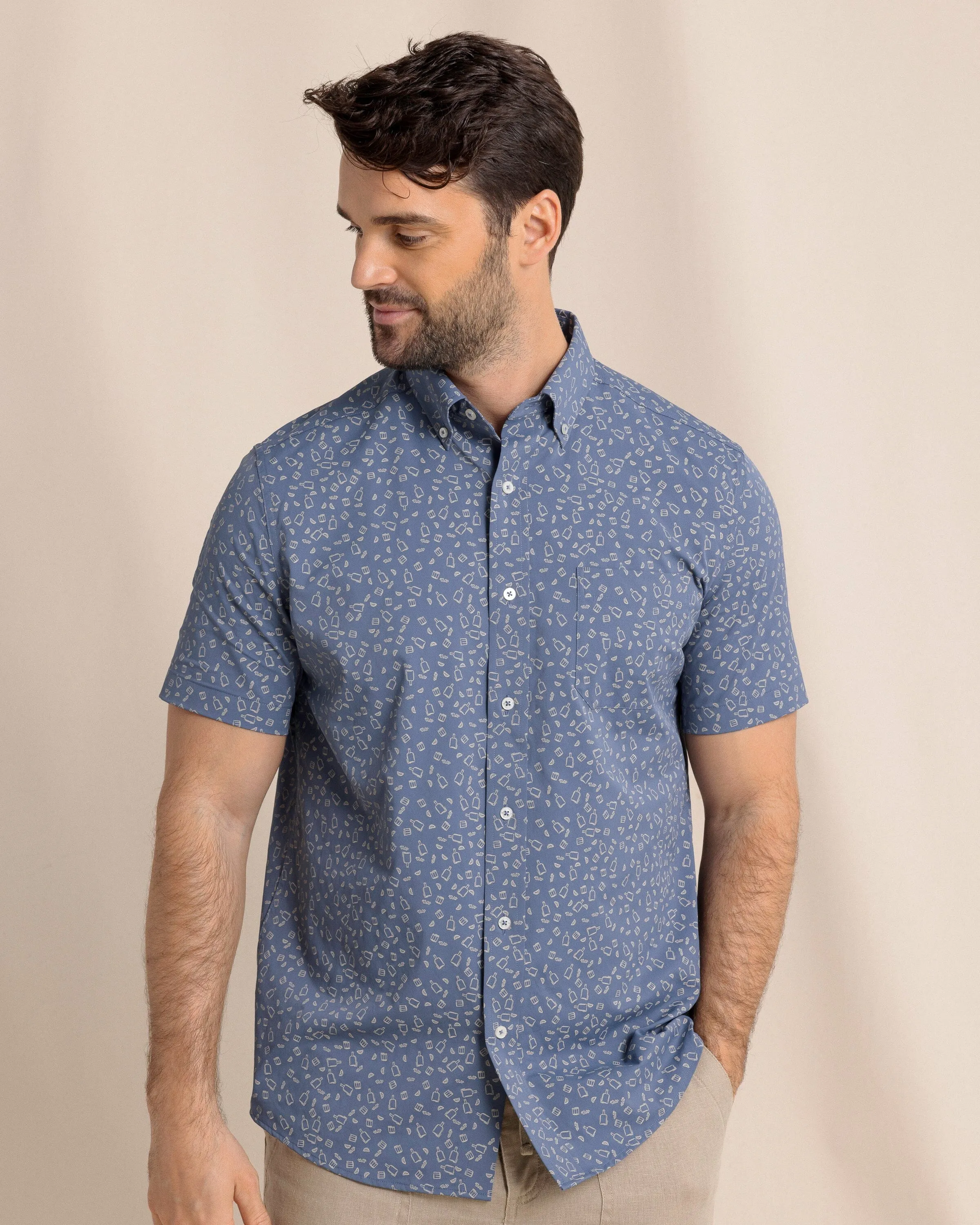 Whiskey Hour Intercoastal Short Sleeve Sport Shirt sold by Southern Tide product image thumbnail 3