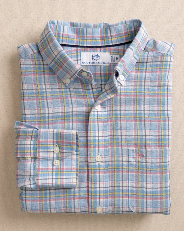 Emerald Shores Plaid Headland Long Sleeve Sport Shirt sold by Southern Tide