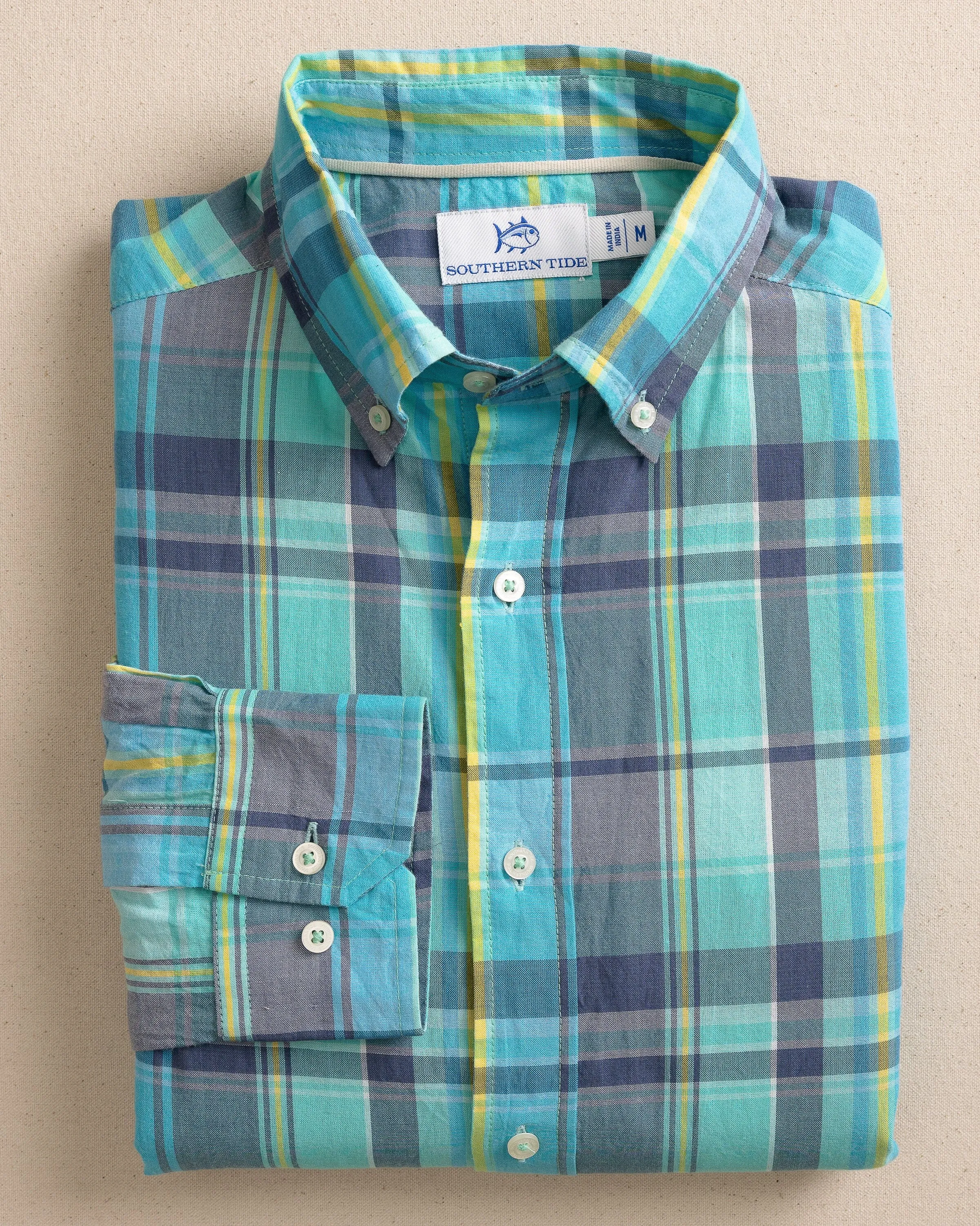 Crystal Cove Madras Plaid Long Sleeve Sport Shirt sold by Southern Tide