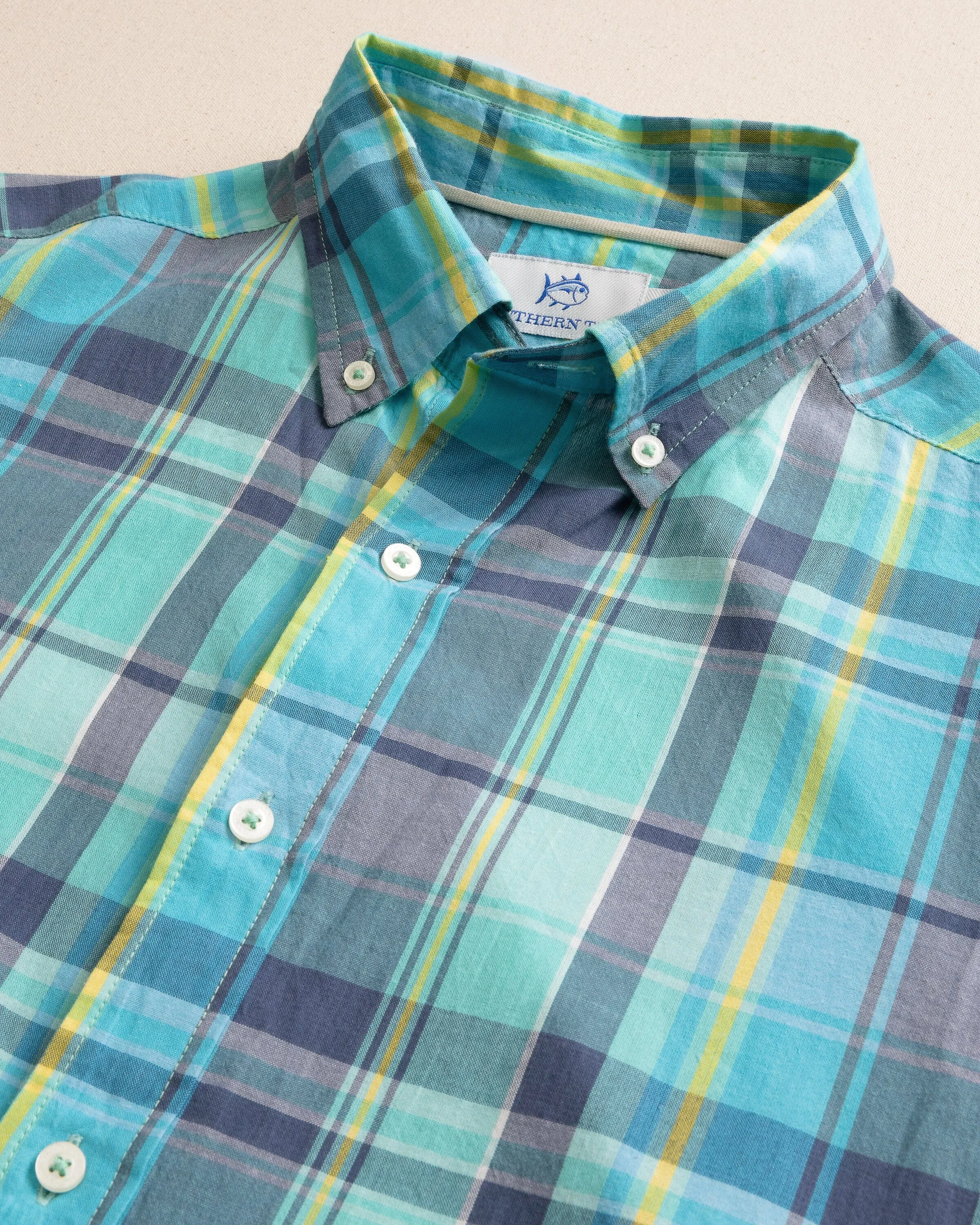 Crystal Cove Madras Plaid Long Sleeve Sport Shirt sold by Southern Tide product image thumbnail 4