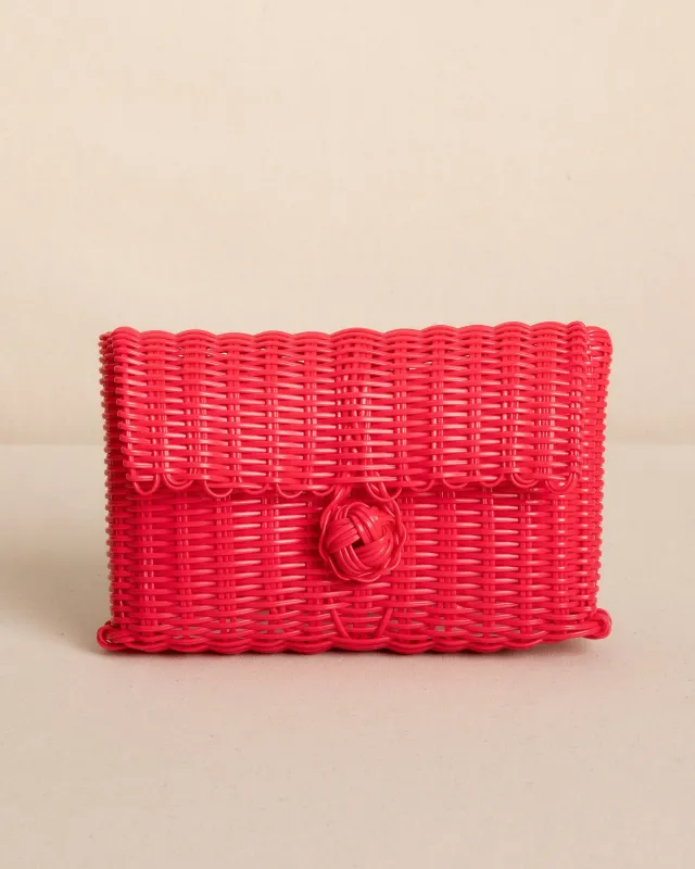 The Lilley Line Clutch - Rose Red sold by Southern Tide