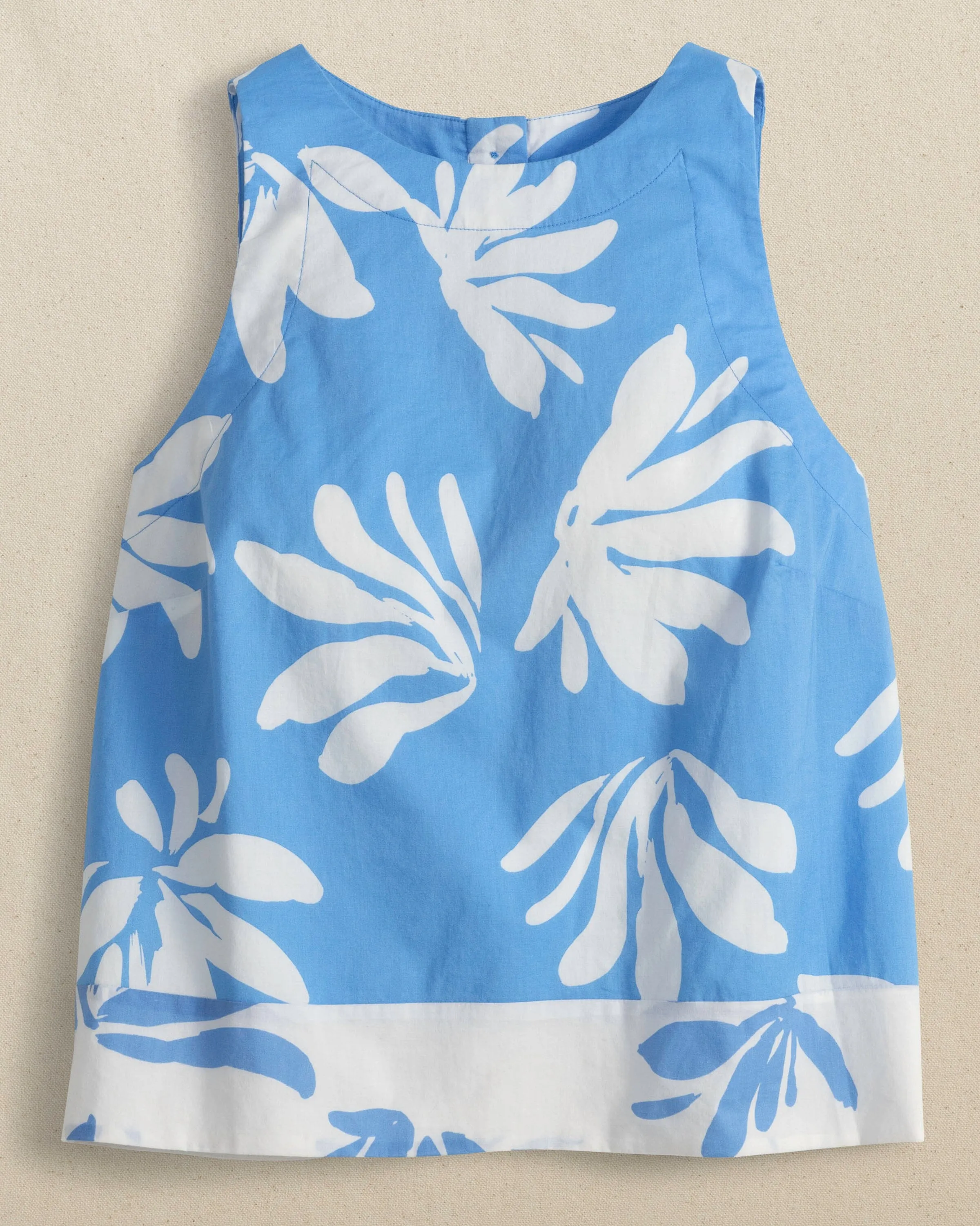 Simone Leafy Luxe Printed Tank - Boat Blue sold by Southern Tide