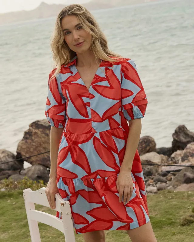 Piper Garden Glory Printed Short Sleeve Dress sold by Southern Tide