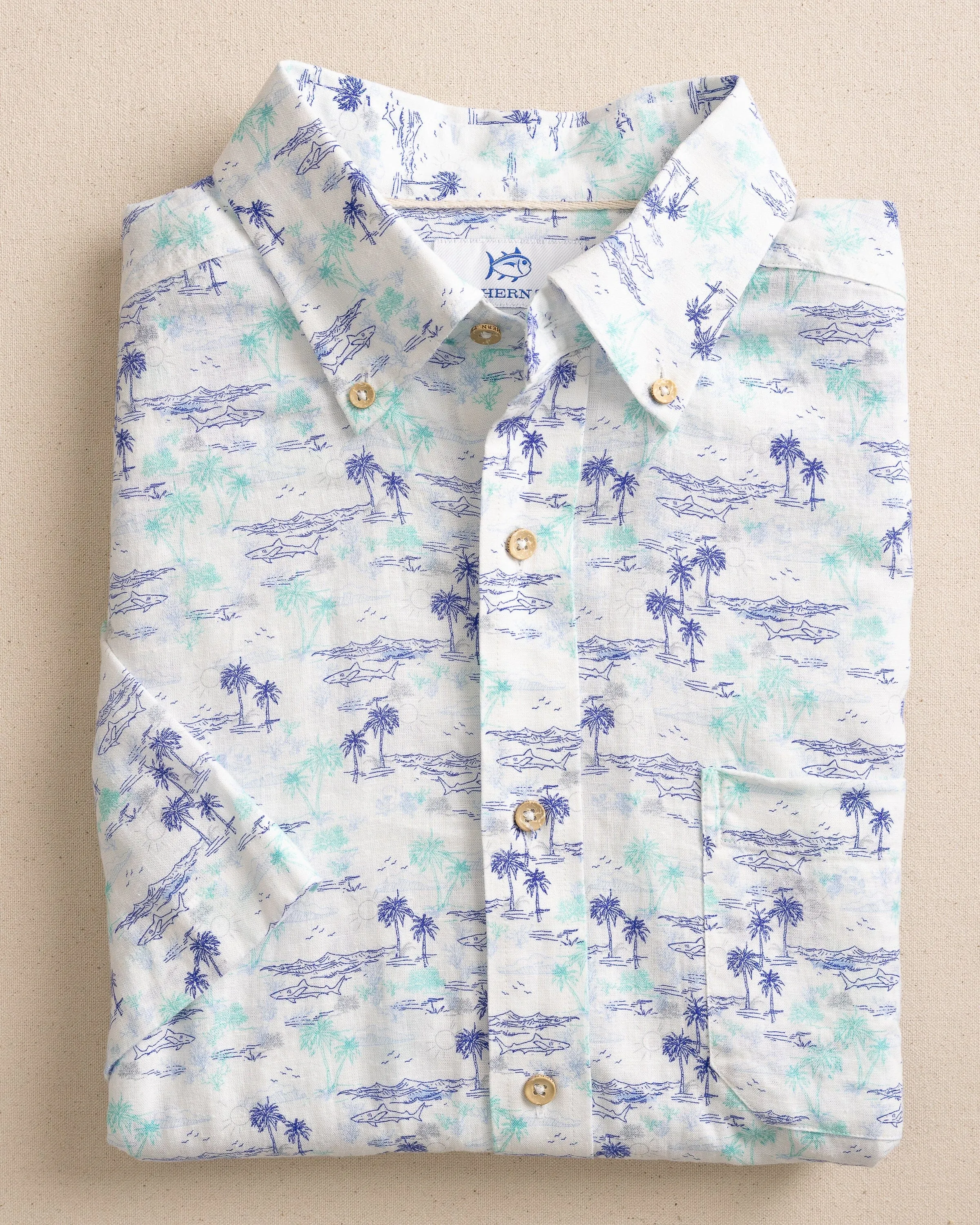 Ocean Getaway Linen Rayon Short Sleeve Sport Shirt sold by Southern Tide