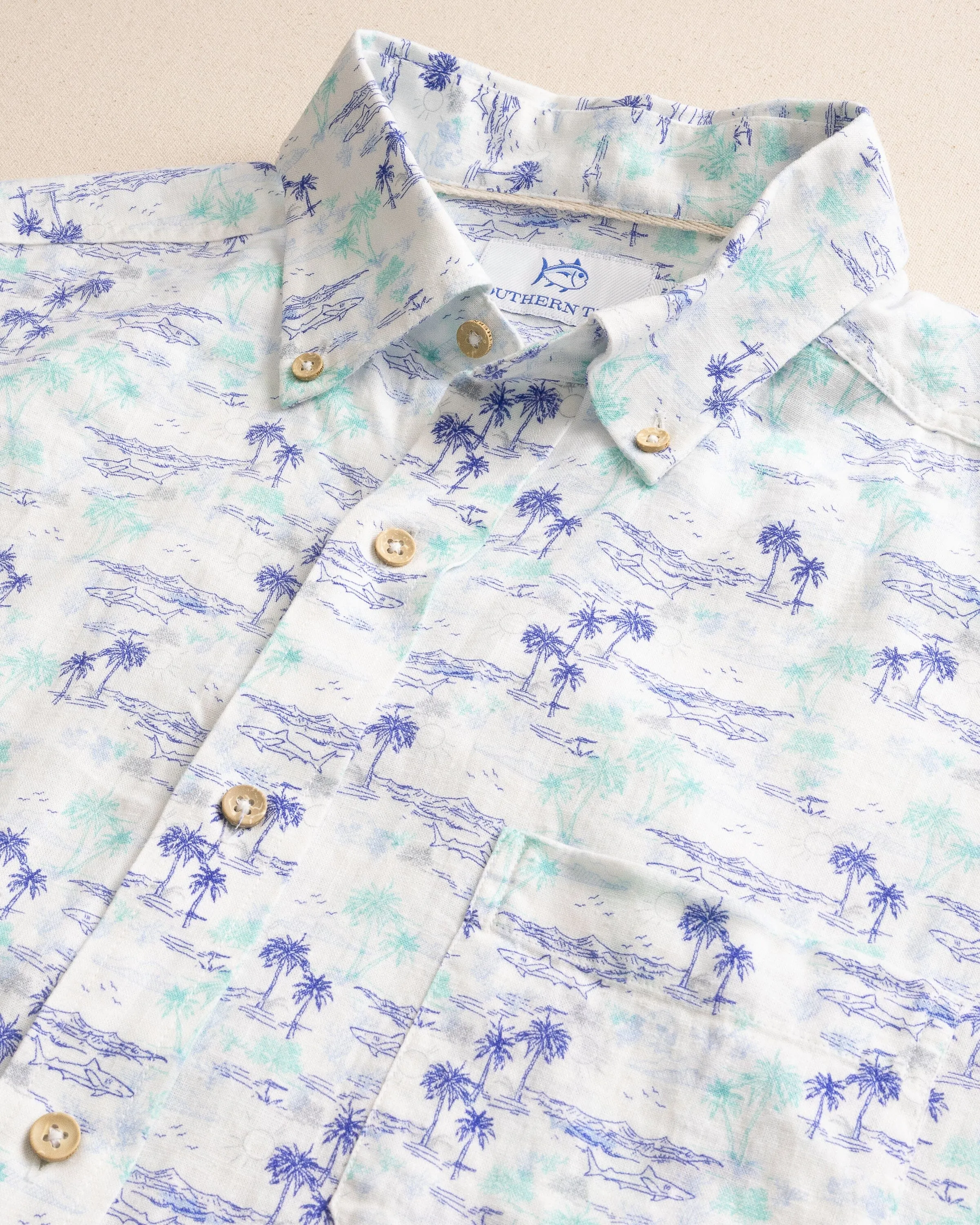 Ocean Getaway Linen Rayon Short Sleeve Sport Shirt sold by Southern Tide product image thumbnail 3