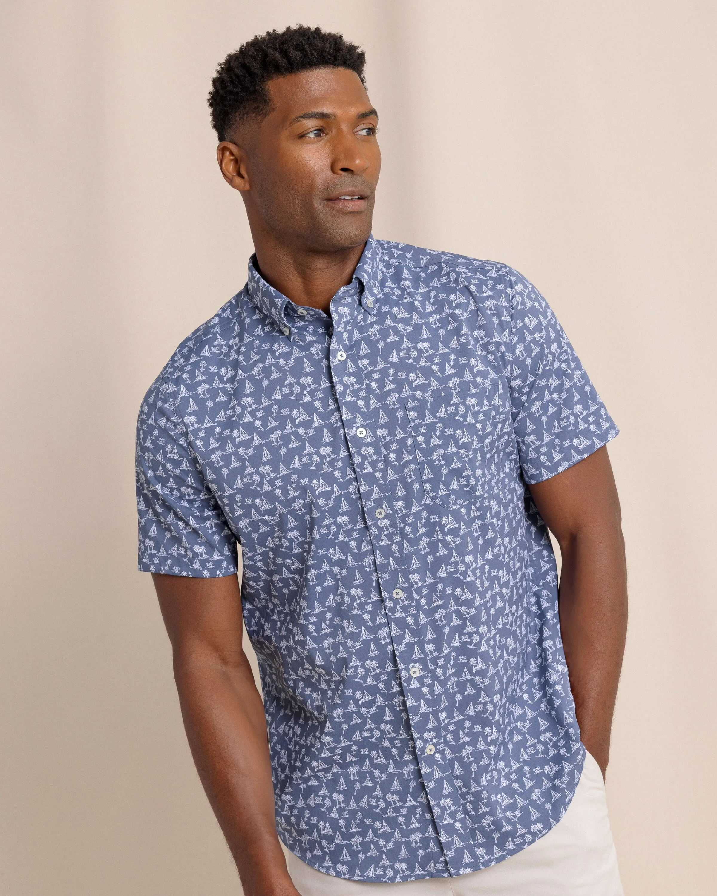 Sail Away brrr°® Intercoastal Short Sleeve Sport Shirt sold by Southern Tide product image thumbnail 3