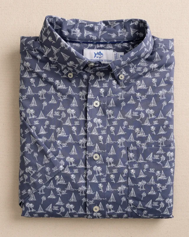 Sail Away brrr°® Intercoastal Short Sleeve Sport Shirt sold by Southern Tide
