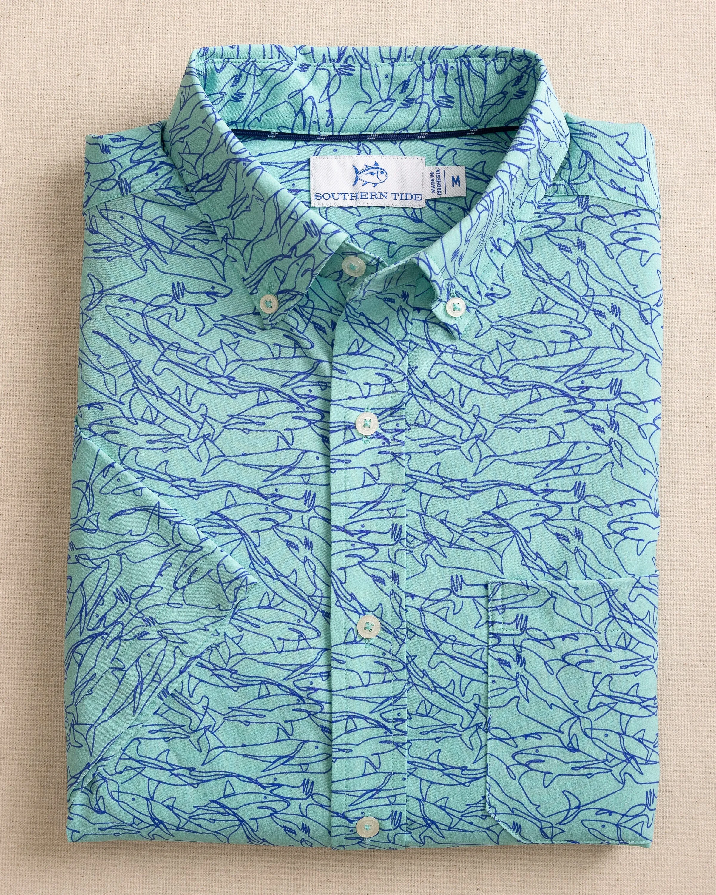 Shark Bait brrr°® Intercoastal Short Sleeve Sport Shirt sold by Southern Tide