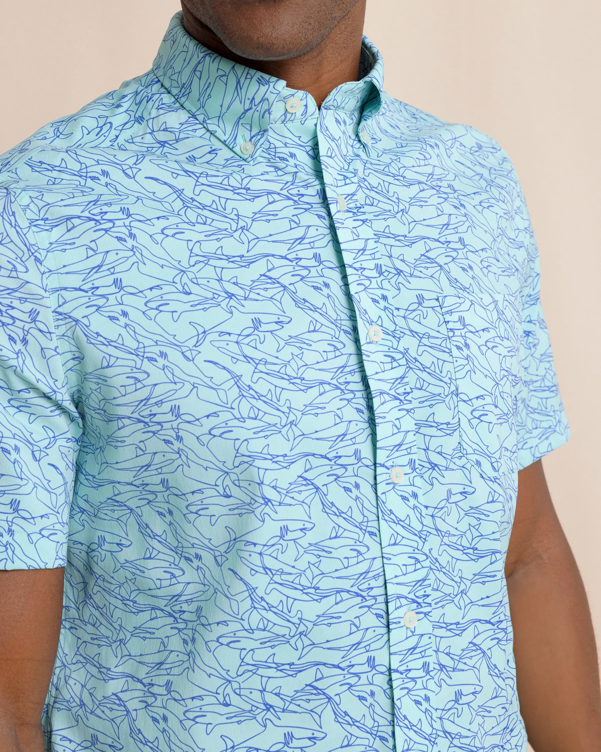 Shark Bait brrr°® Intercoastal Short Sleeve Sport Shirt sold by Southern Tide product image thumbnail 5