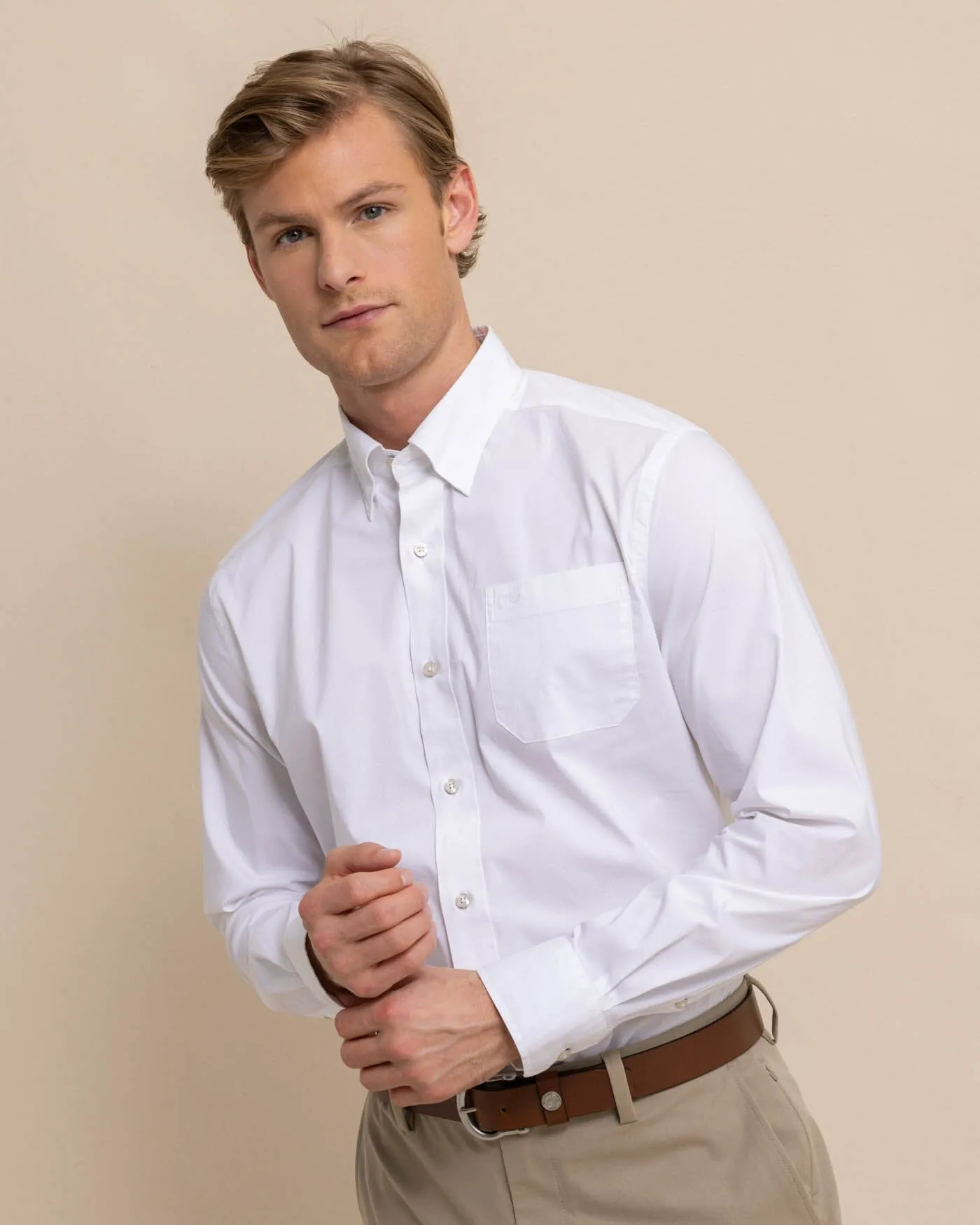 Charleston Overbrook Solid Long Sleeve Sport Shirt sold by Southern Tide product image thumbnail 5
