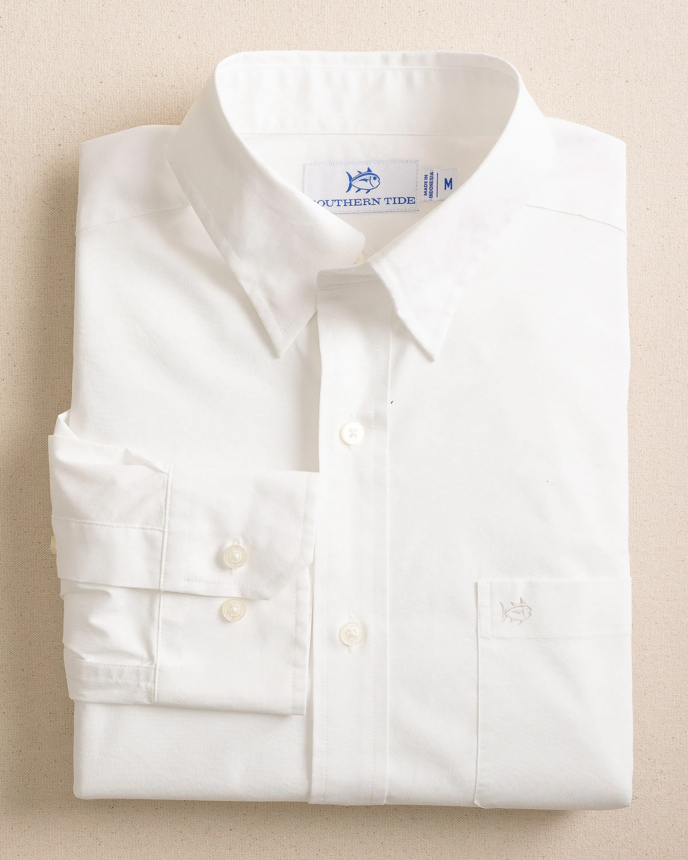 Charleston Overbrook Solid Long Sleeve Sport Shirt sold by Southern Tide