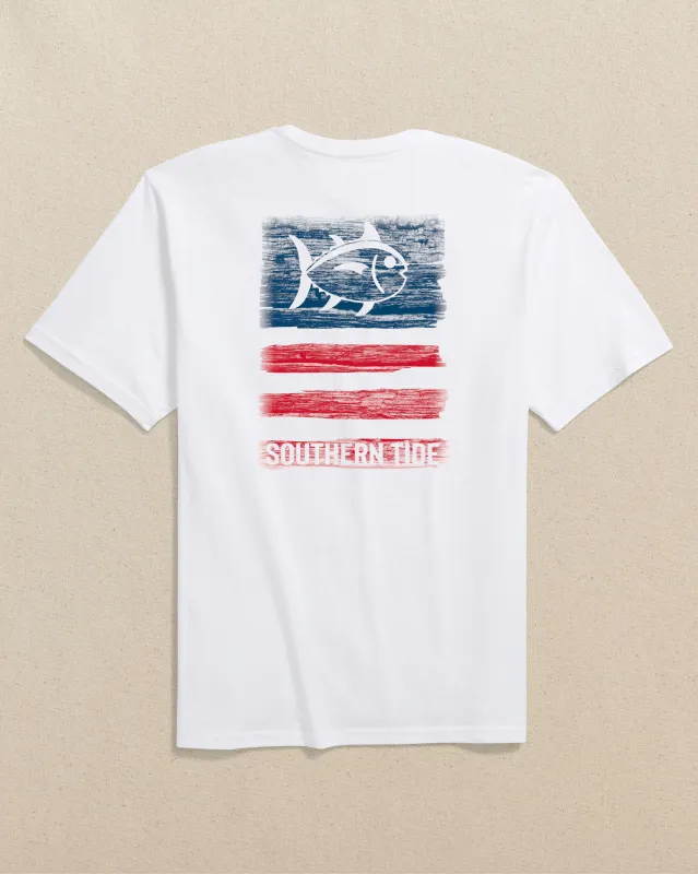Americana Wooden Flag Short Sleeve T-Shirt sold by Southern Tide