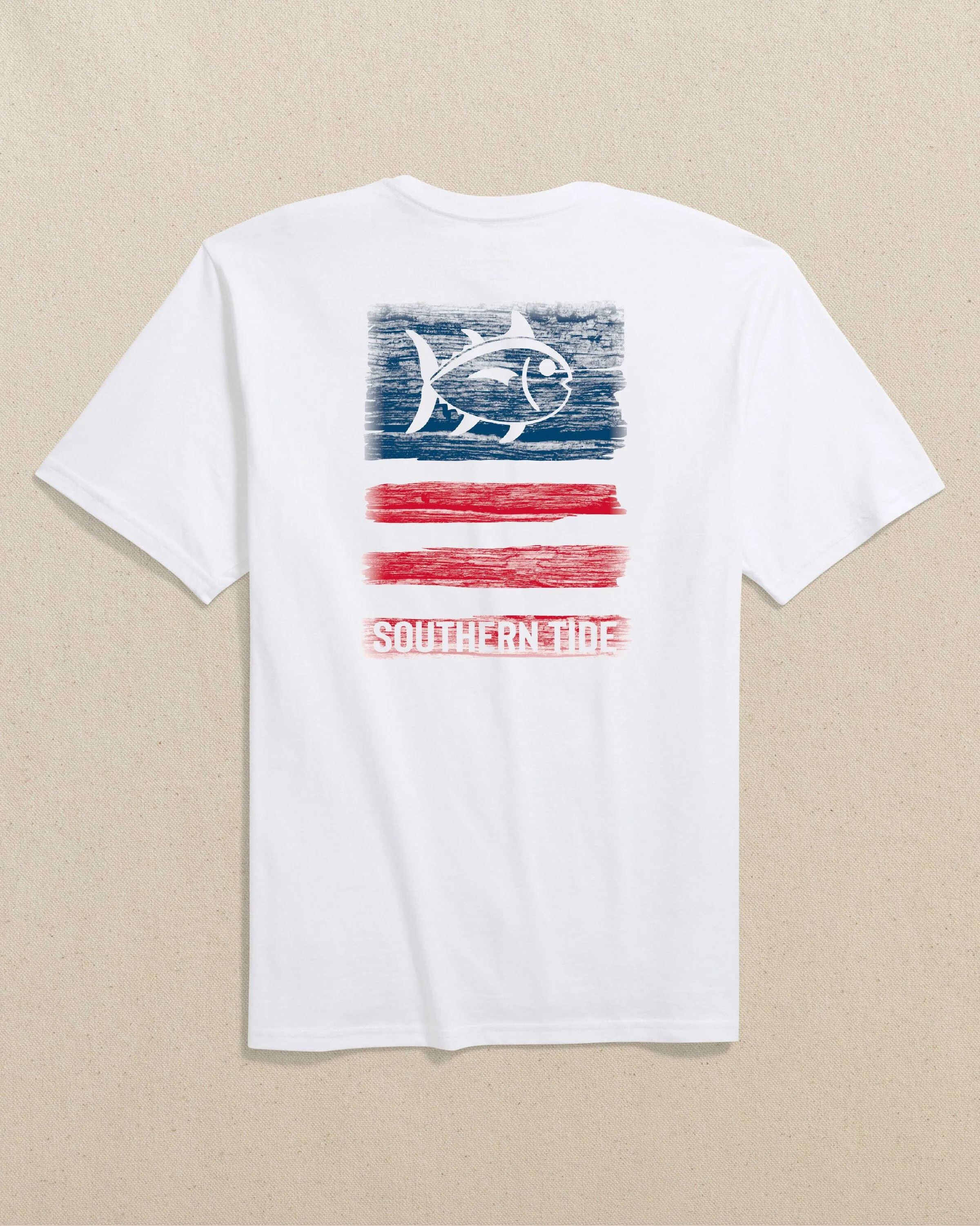 Americana Wooden Flag Short Sleeve T-Shirt sold by Southern Tide