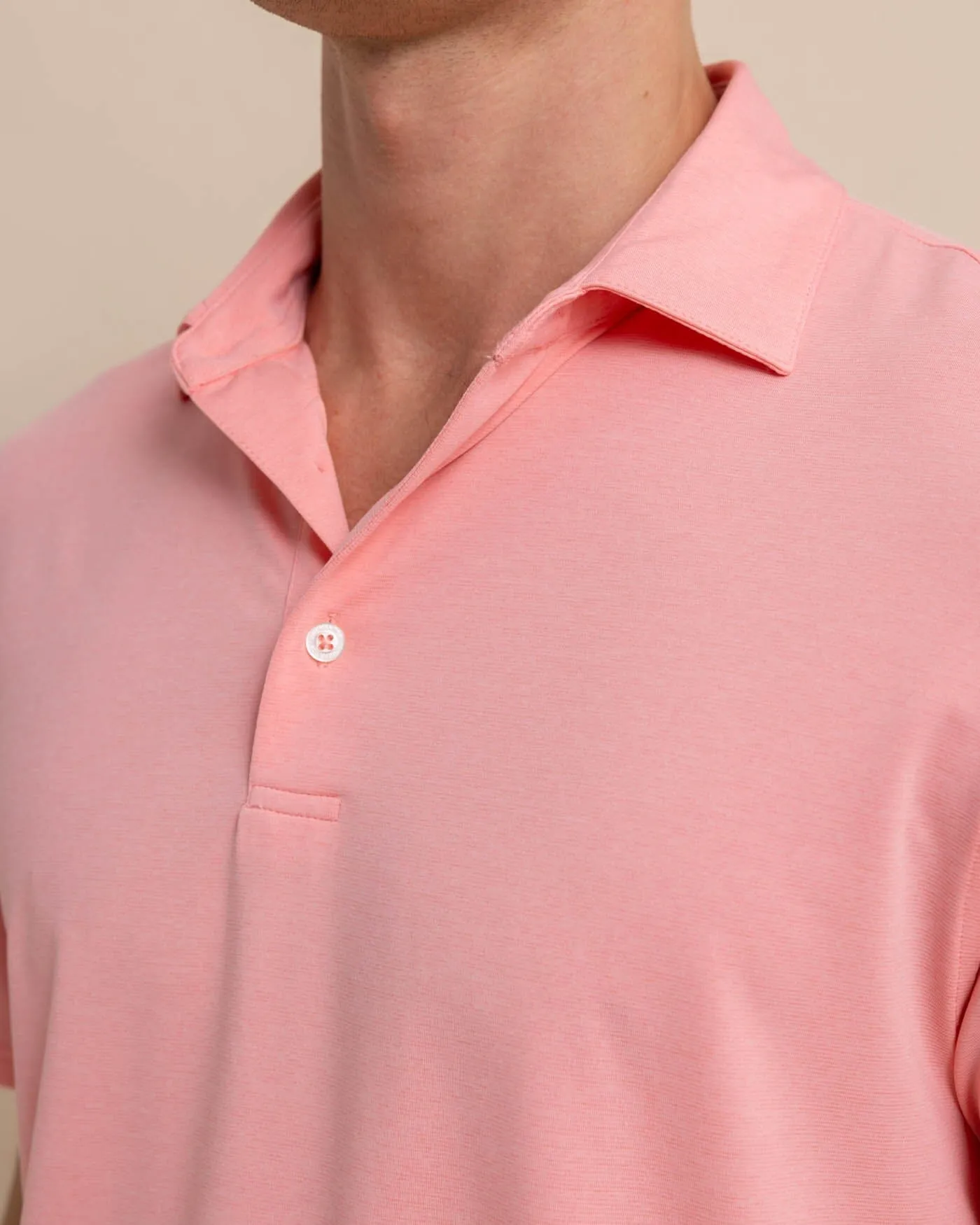brrr°®-eeze Heather Performance Polo Shirt - Heather Flamingo Pink sold by Southern Tide product image thumbnail 2