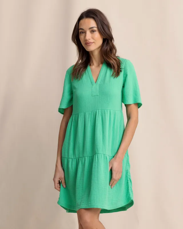 Harper Short Sleeve Dress - Simply Green sold by Southern Tide