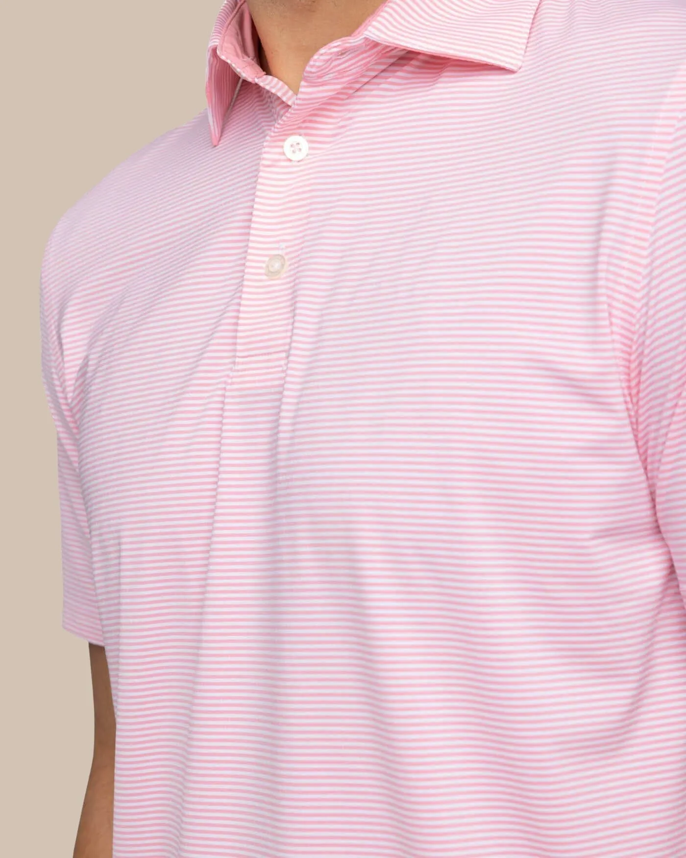 brrr°®-eeze Meadowbrook Stripe Polo - Geranium Pink sold by Southern Tide product image thumbnail 4
