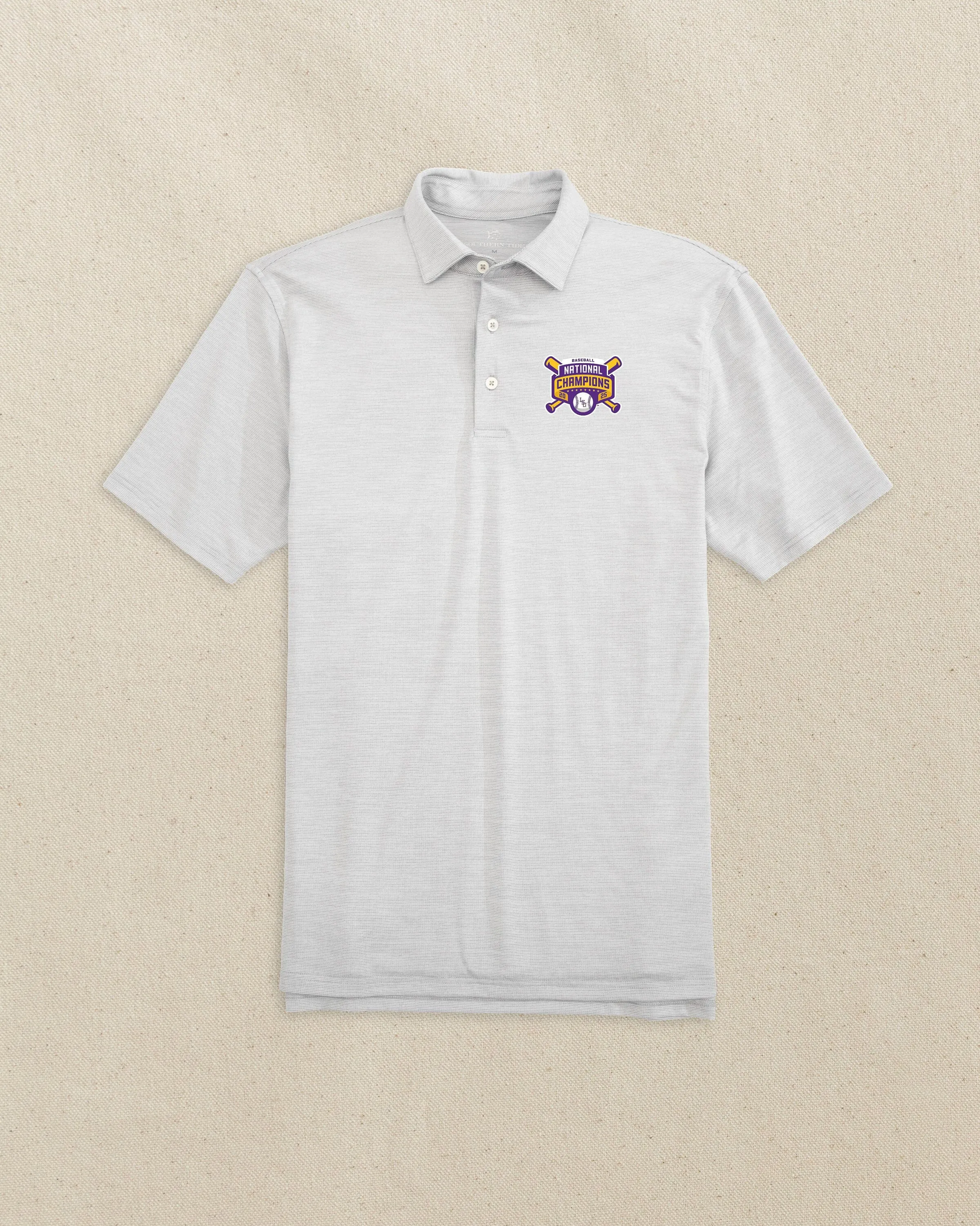 LSU 2025 Baseball National Champions Driver Spacedye Polo sold by Southern Tide product image thumbnail 4