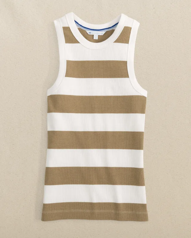 Ryan Striped Rib Tank - Travertine sold by Southern Tide