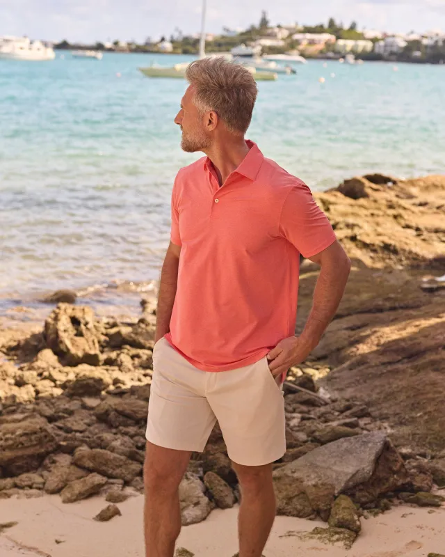 brrr°®-eeze Heather Performance Polo Shirt - Heather Melon sold by Southern Tide