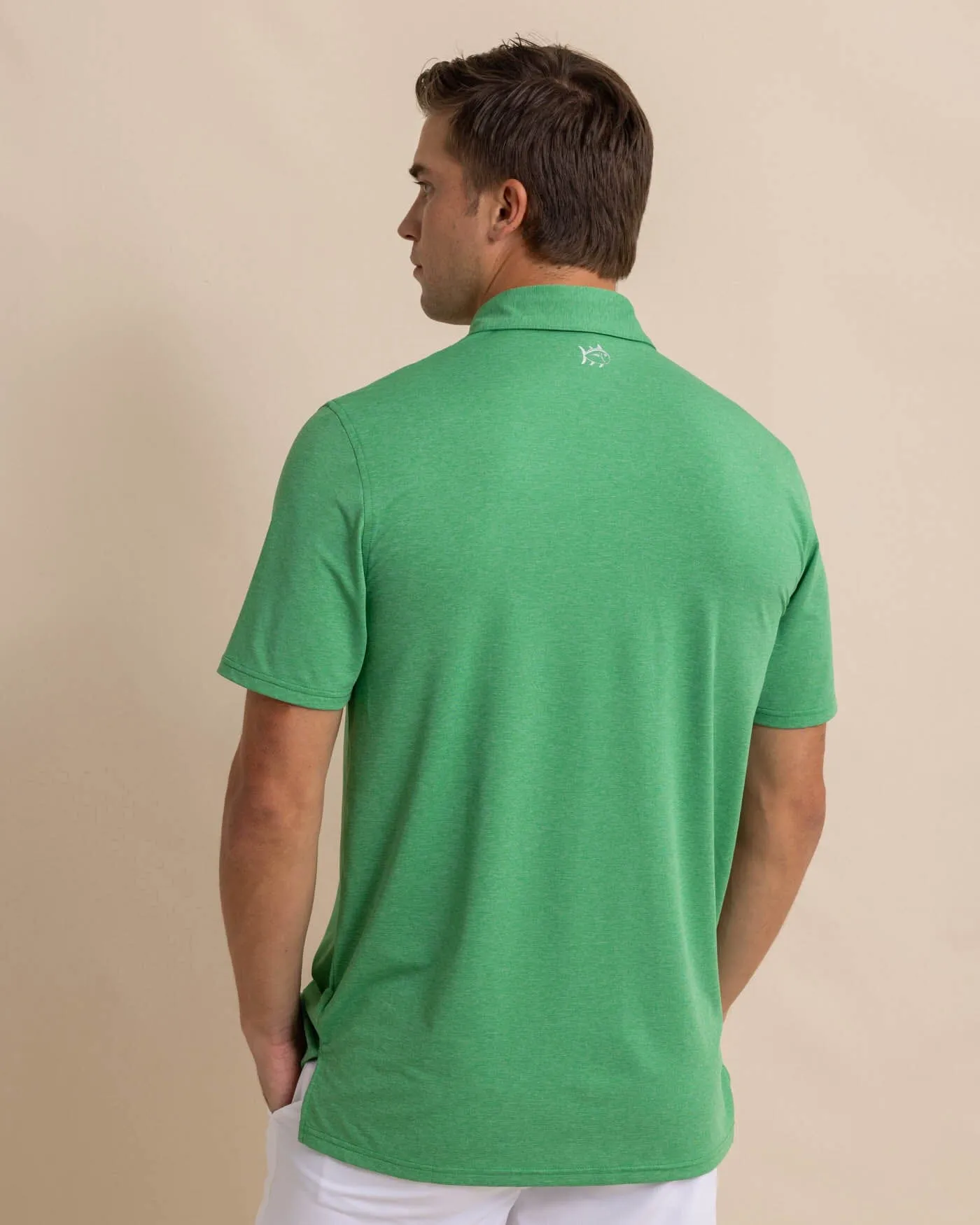 brrr°®-eeze Heather Performance Polo Shirt - Heather Kelly Green sold by Southern Tide product image thumbnail 5