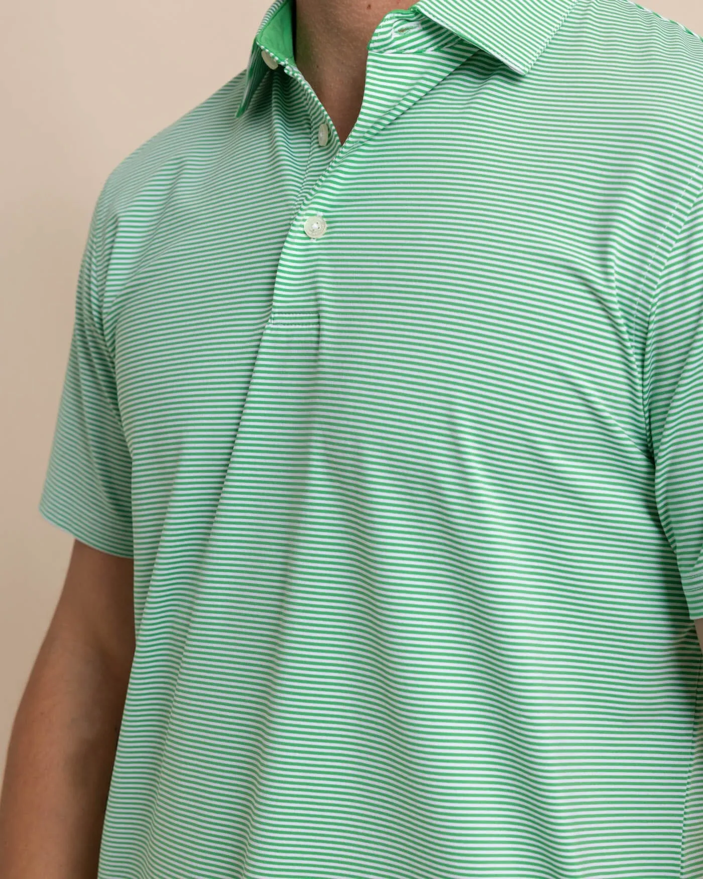 brrr°®-eeze Meadowbrook Stripe Polo - Lawn Green sold by Southern Tide product image thumbnail 3