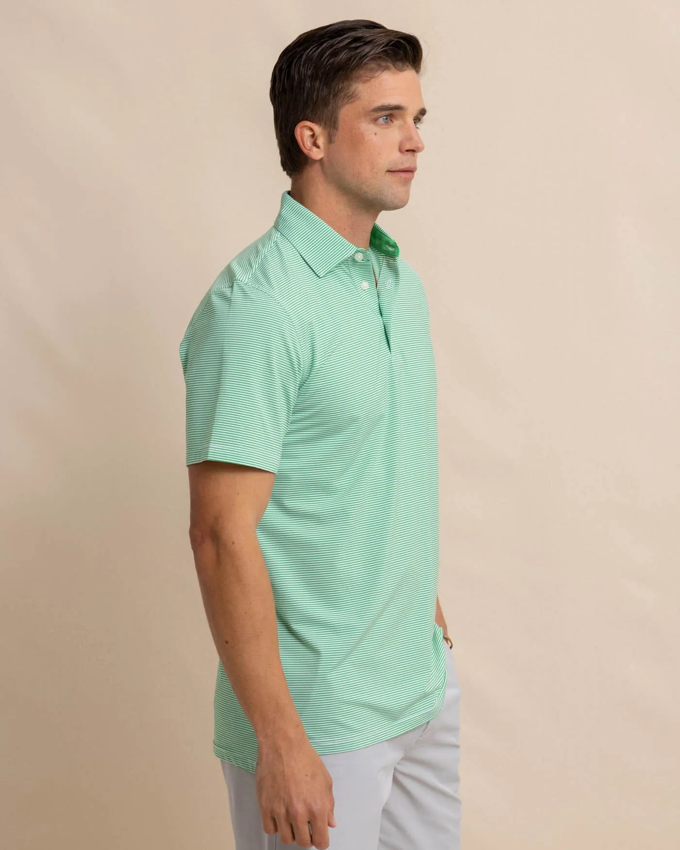 brrr°®-eeze Meadowbrook Stripe Polo - Lawn Green sold by Southern Tide product image thumbnail 4