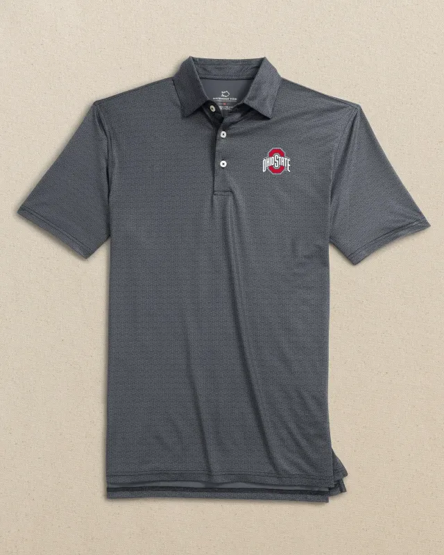 Ohio State Buckeyes Driver ST Geo Printed Polo sold by Southern Tide