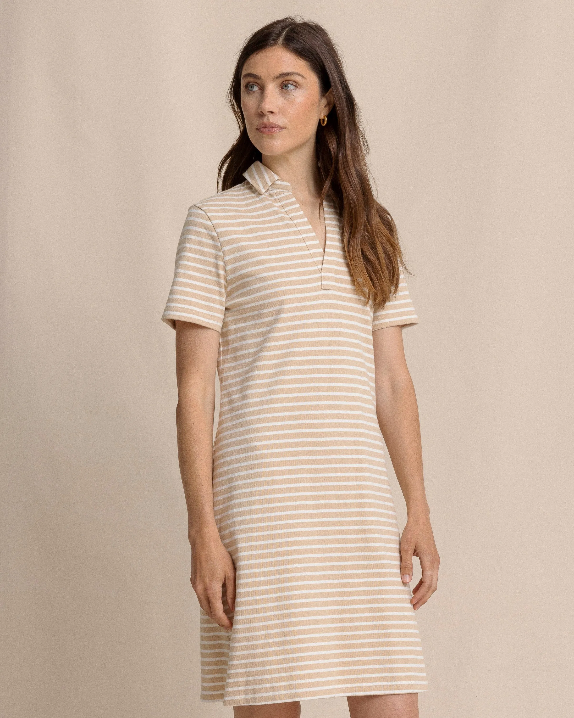 Demi Stripe Short Sleeve Polo Dress - Irish Cream sold by Southern Tide product image thumbnail 4