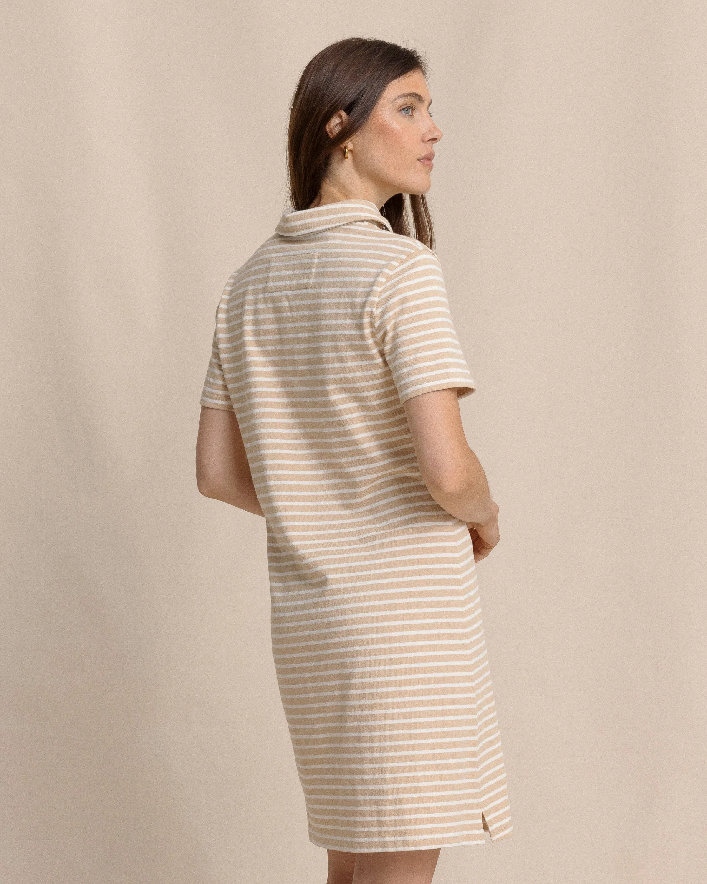 Demi Stripe Short Sleeve Polo Dress - Irish Cream sold by Southern Tide product image thumbnail 2
