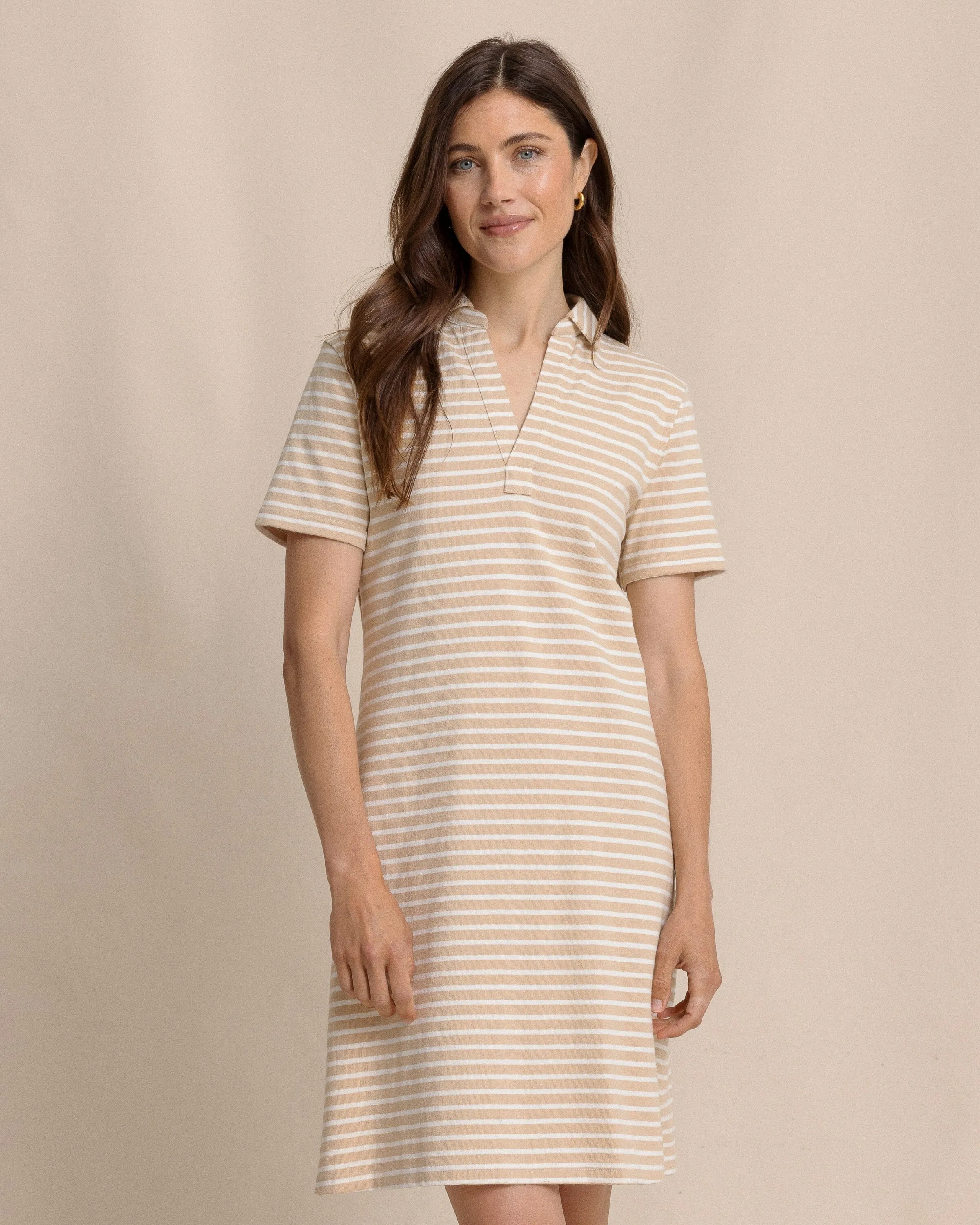 Demi Stripe Short Sleeve Polo Dress - Irish Cream sold by Southern Tide product image thumbnail 3