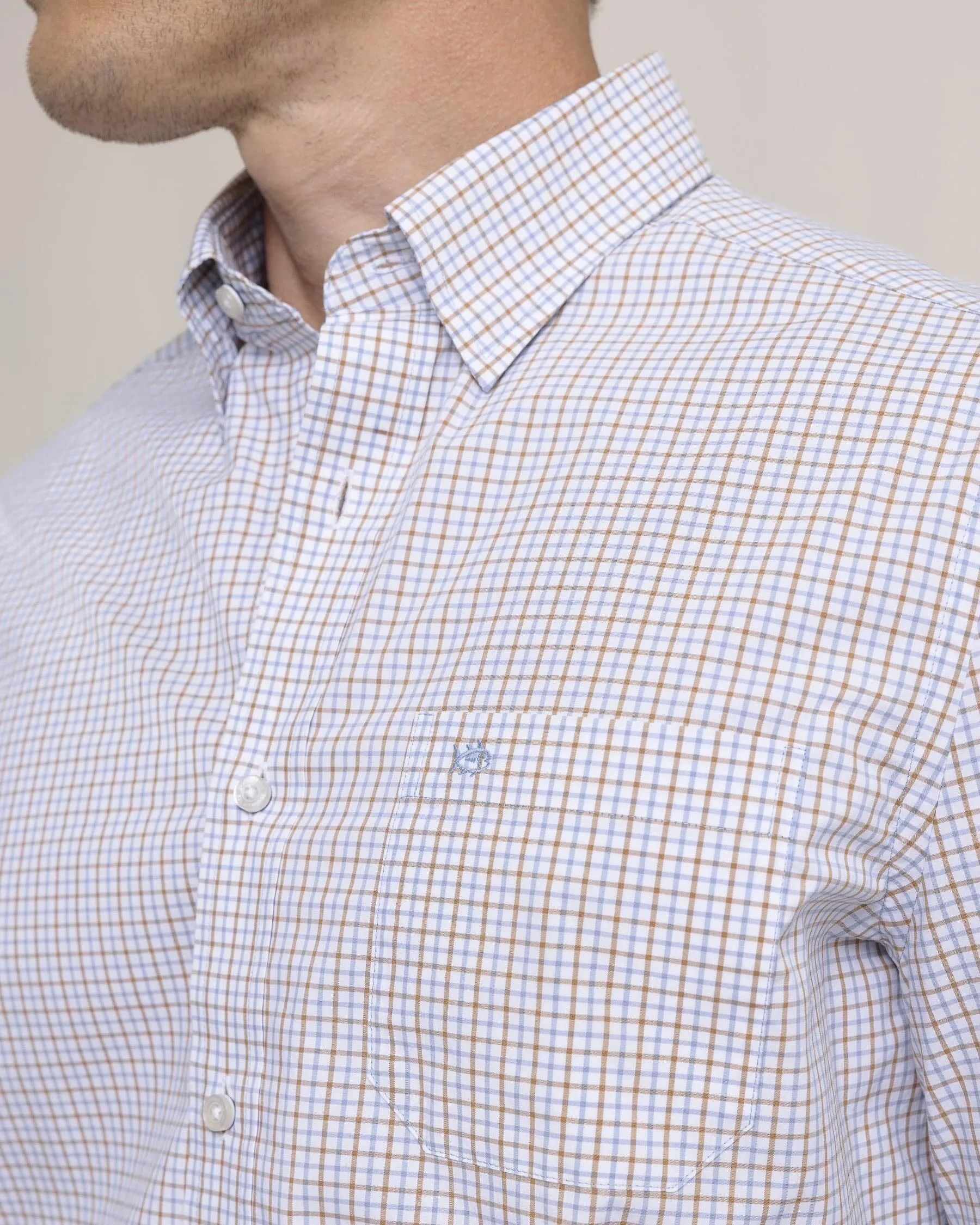 Charleston Summerton Plaid Sport Shirt - Ash Blue sold by Southern Tide product image thumbnail 4